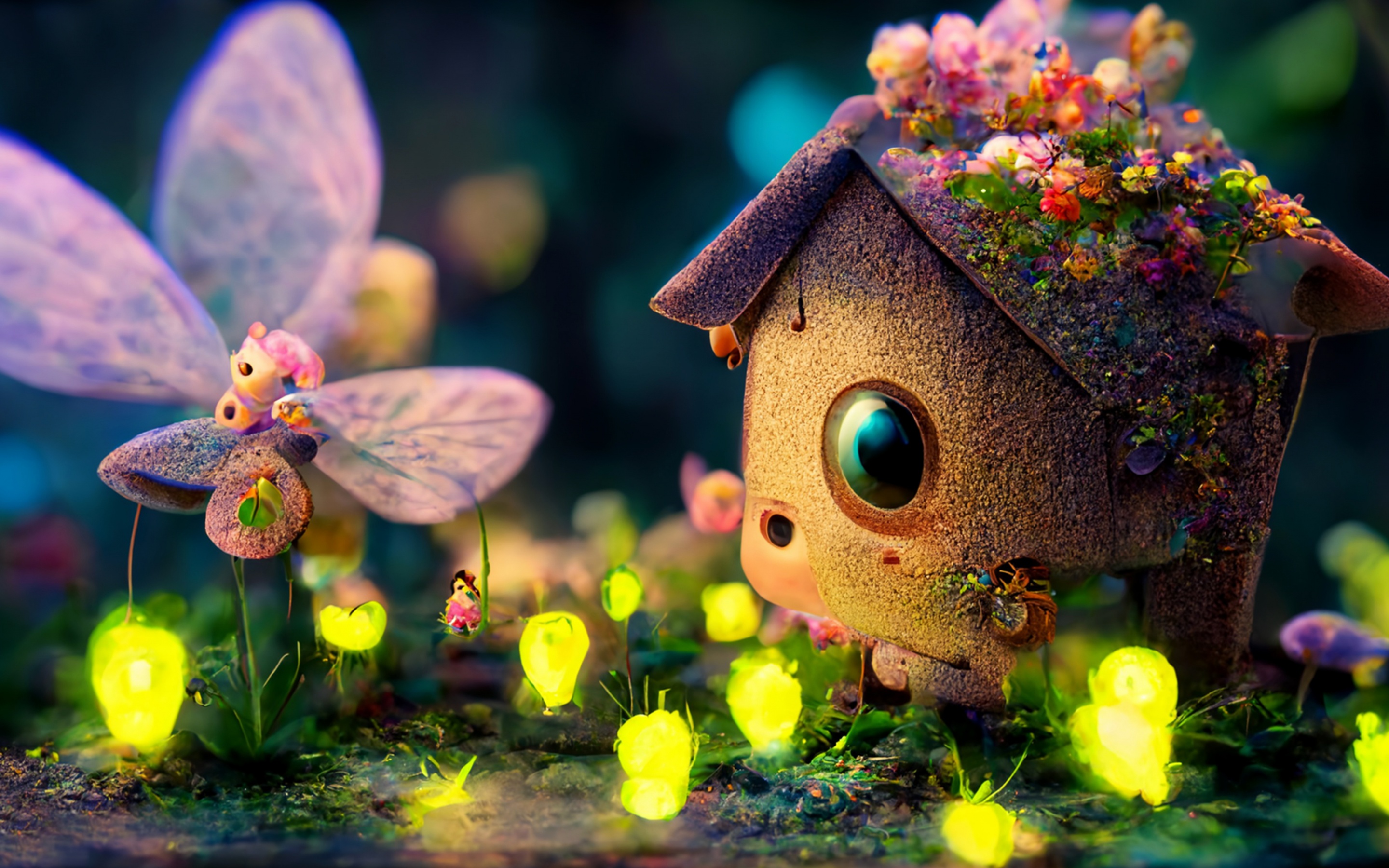 Fairy house Wallpaper 4K, Cute art