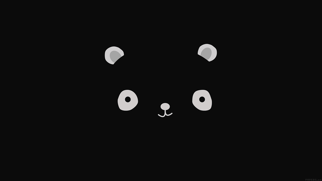wallpaper for desktop, laptop. cute minimal panda dark illust art