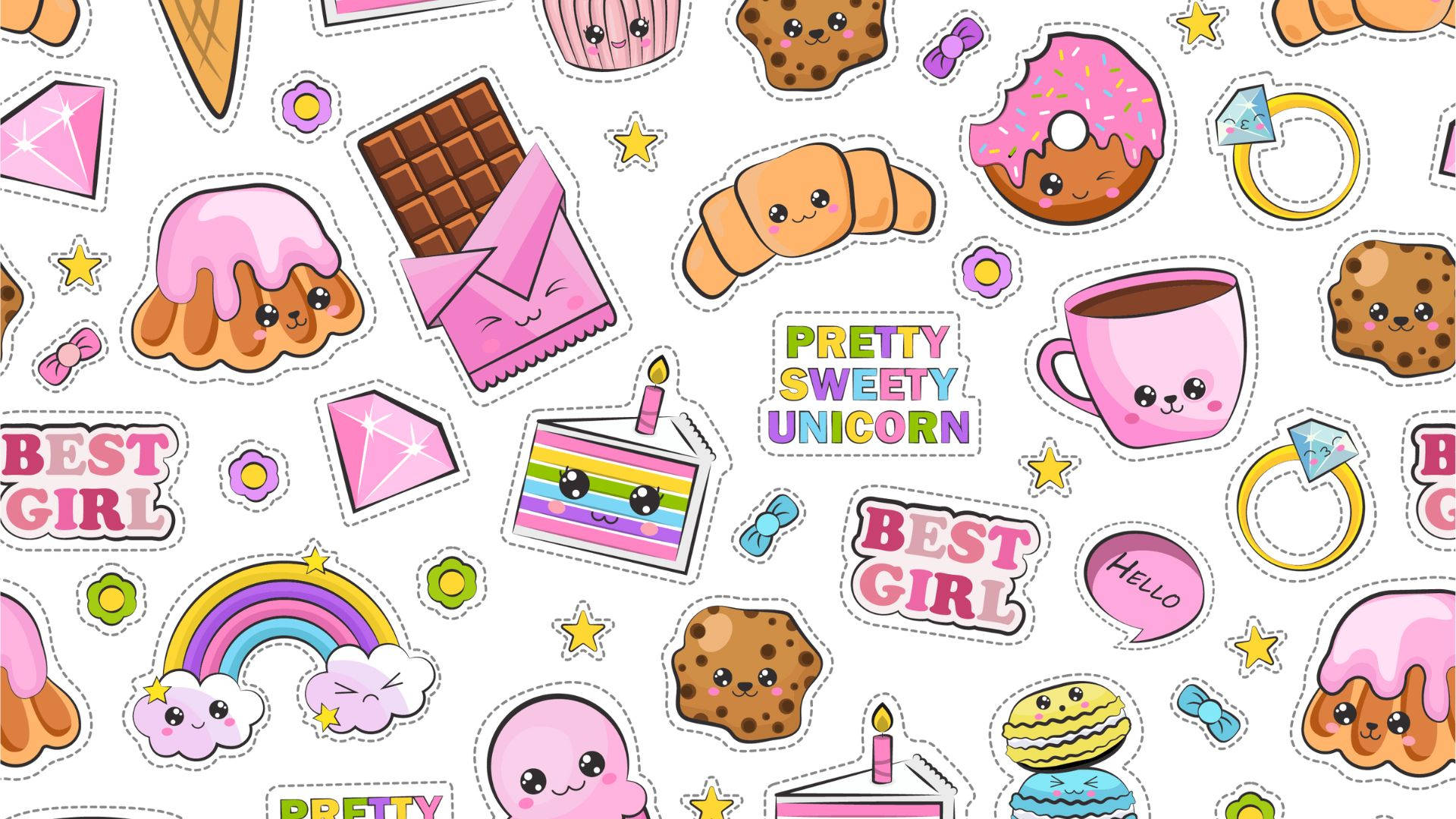 Download Look at this super cute kawaii laptop! Wallpaper