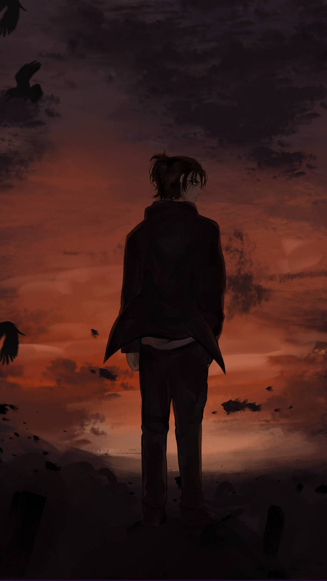 Download Eren Sunset Phone Wallpaper