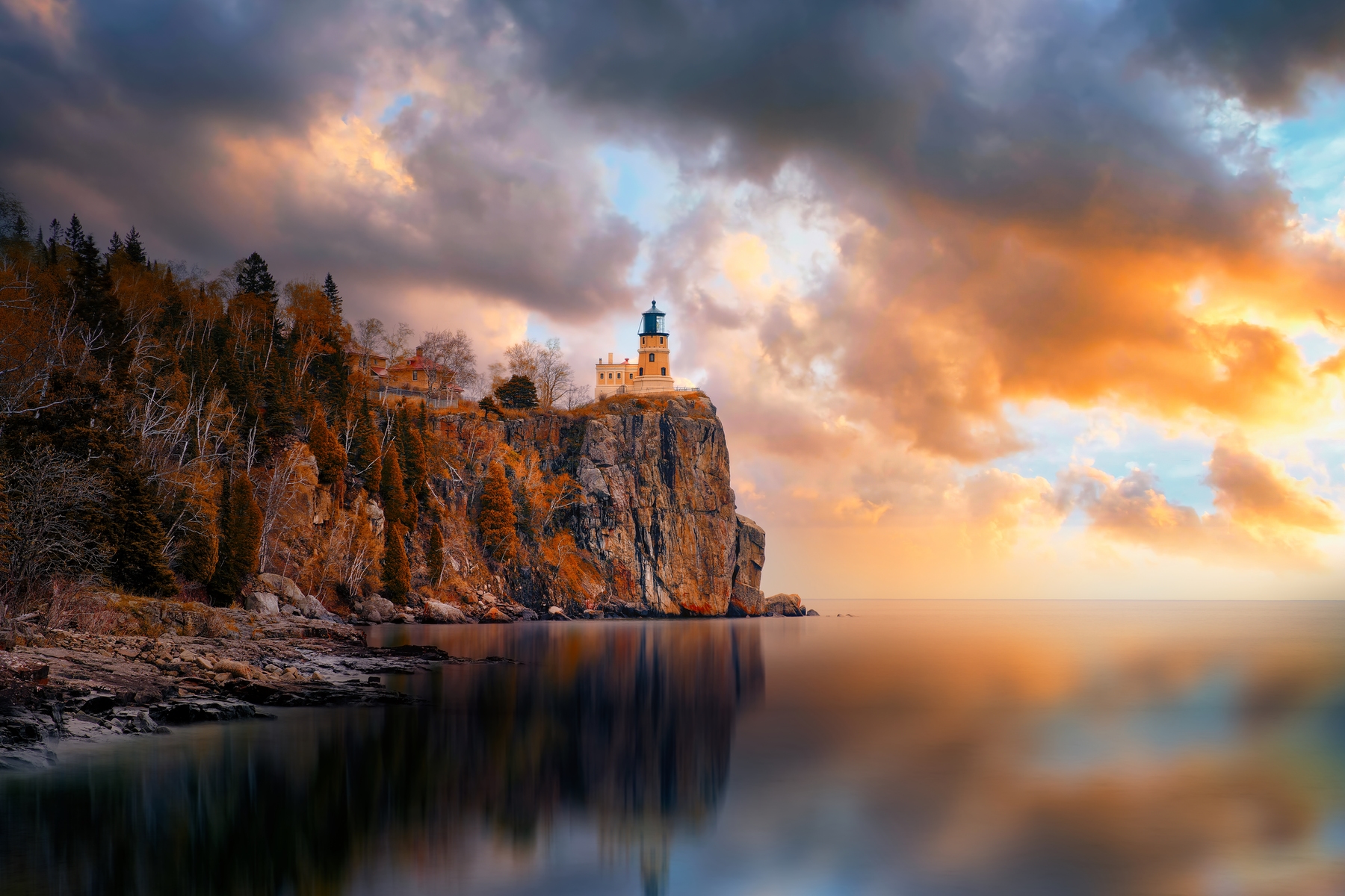 Split Rock Lighthouse Wall Mural. Stunning Coastal Decor