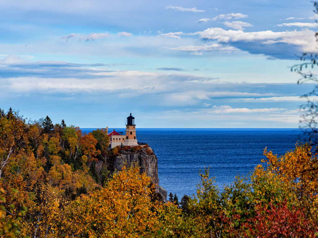 Split Rock Lighthouse in Autumn. The historic Split Rock Li