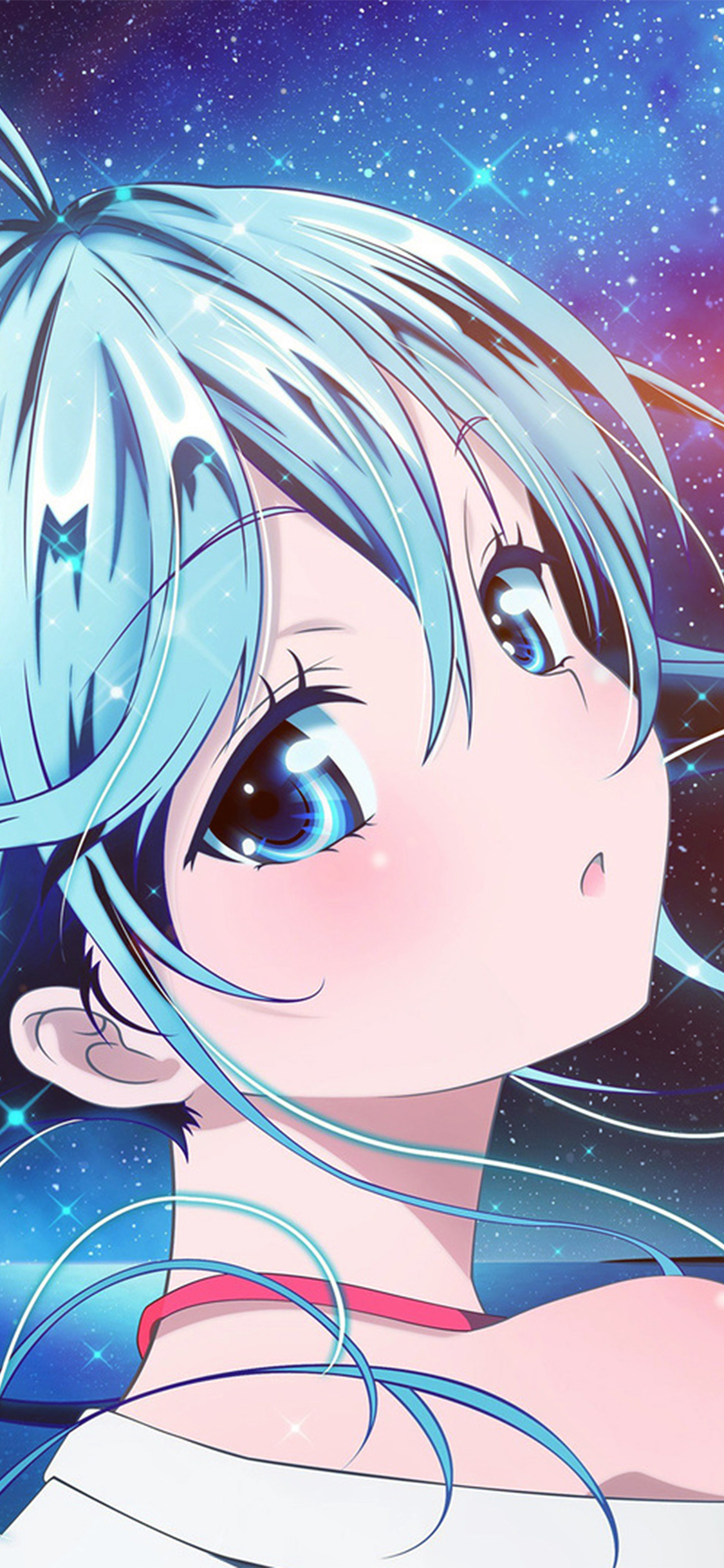 Anime Girl Blue Beautiful Arum Art