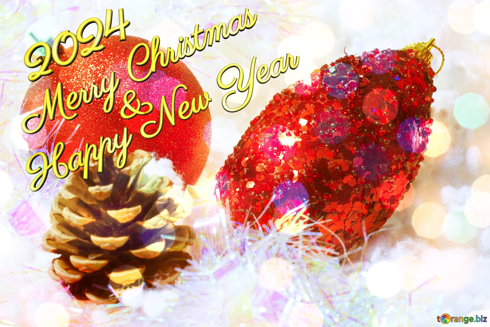 Merry Christmas Happy Year 2024 Greetings Card Background №194790