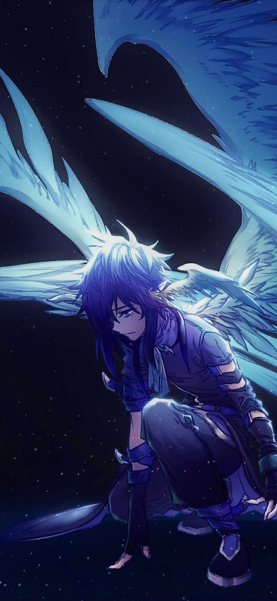 Blue Angel With Wings Anime