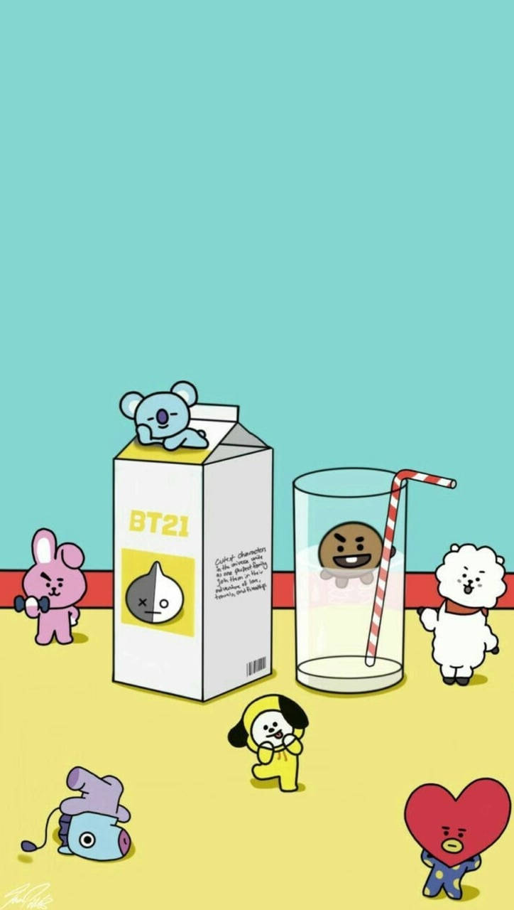 Download Bts Bt21 Kitchen Chaos Wallpaper