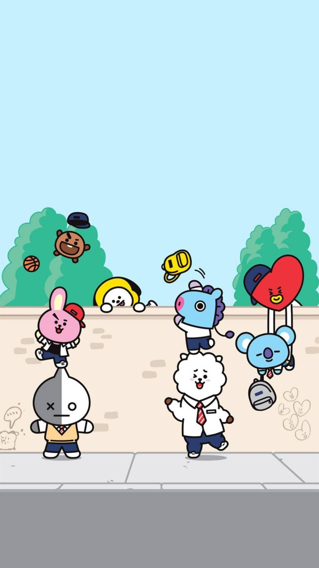 Download BT21 Climbing The Wall Wallpaper