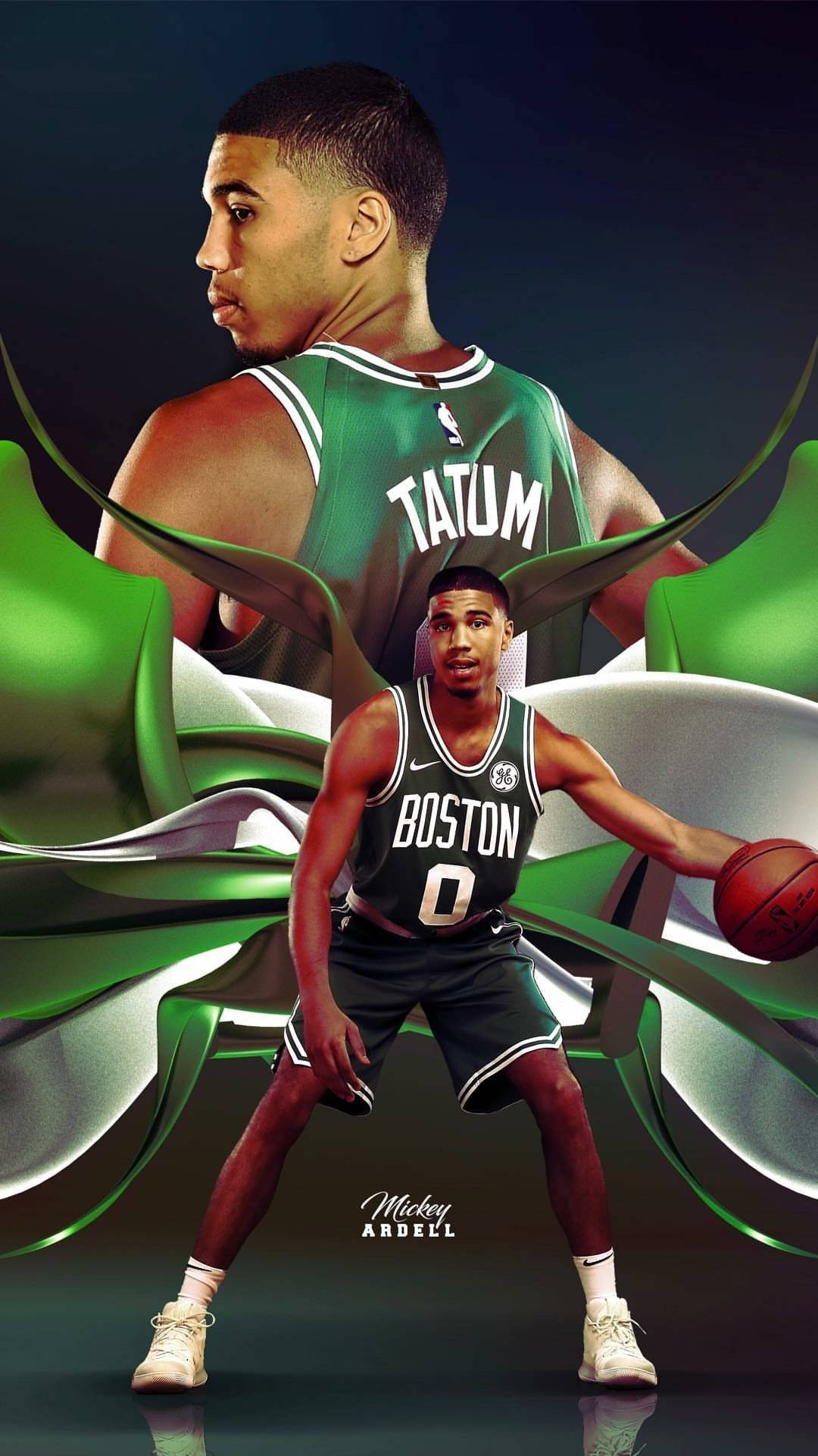 Download Jayson Tatum Green Cloth Like Poster Wallpaper