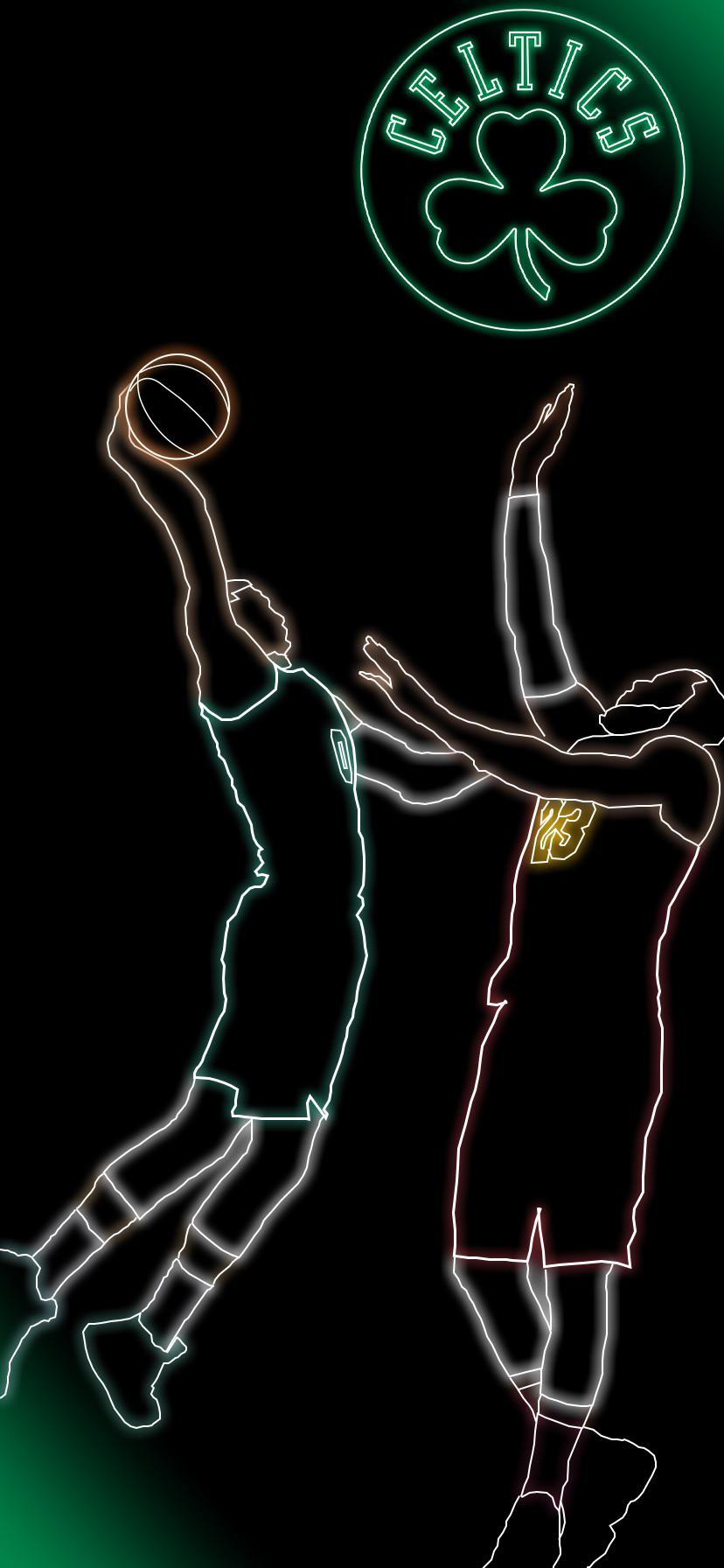 Made a neon Jayson Tatum wallpaper, let