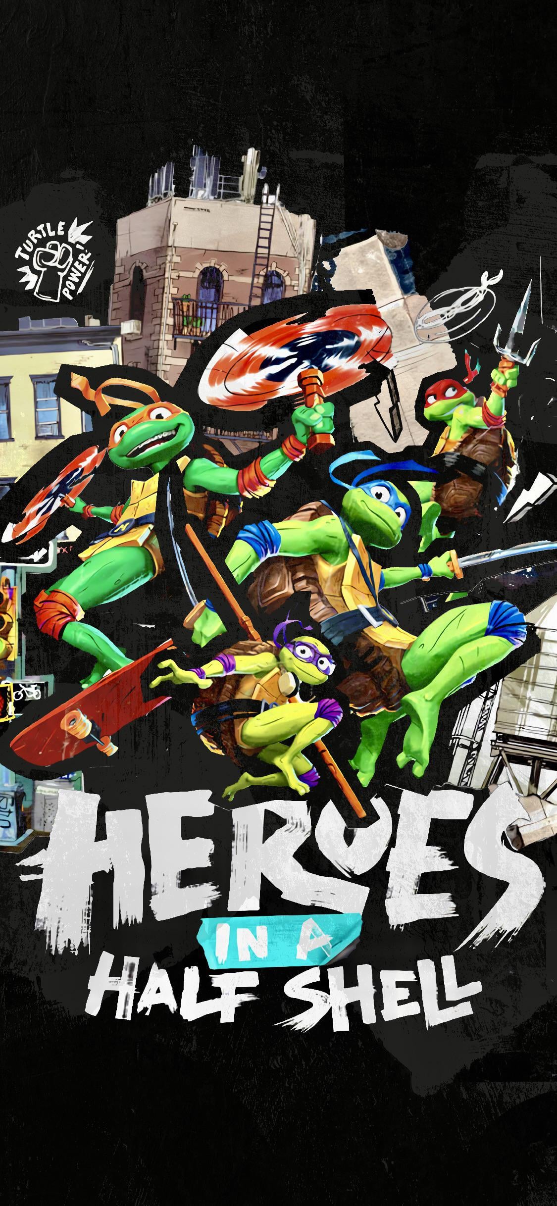 All new set of Mutant mayhem phone wallpaper made using ai and photohop