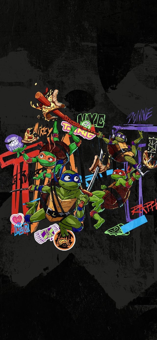 All new set of Mutant mayhem phone wallpaper made using ai and photohop