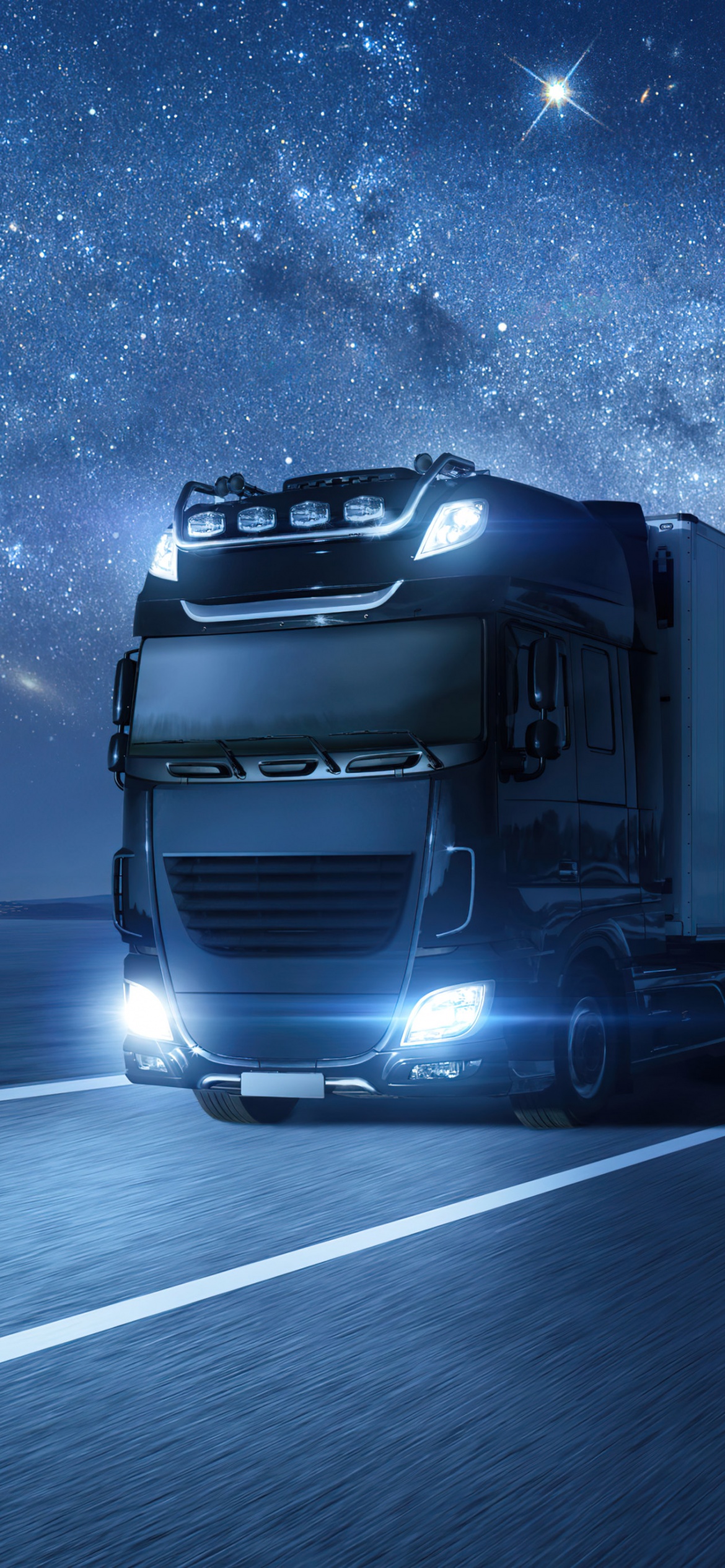 Truck Wallpaper 4K, Night, Highway
