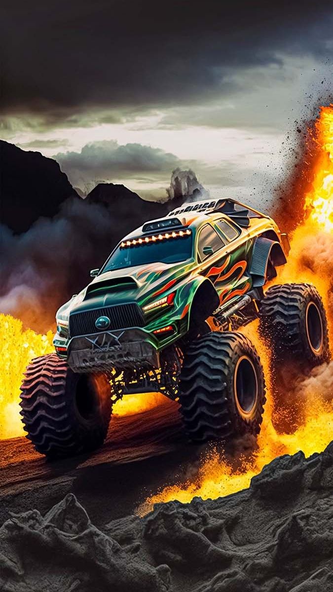 Monster Truck iPhone Wallpaper HD Wallpaper. iPhone wallpaper, Cool car picture, Monster trucks