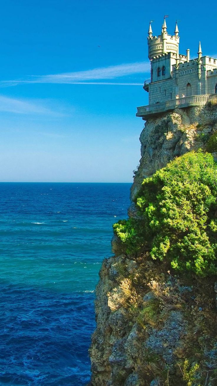 A Castle By Cliff In Coastal #iPhone #plus #wallpaper. Beautiful castles, Castle, Beautiful places