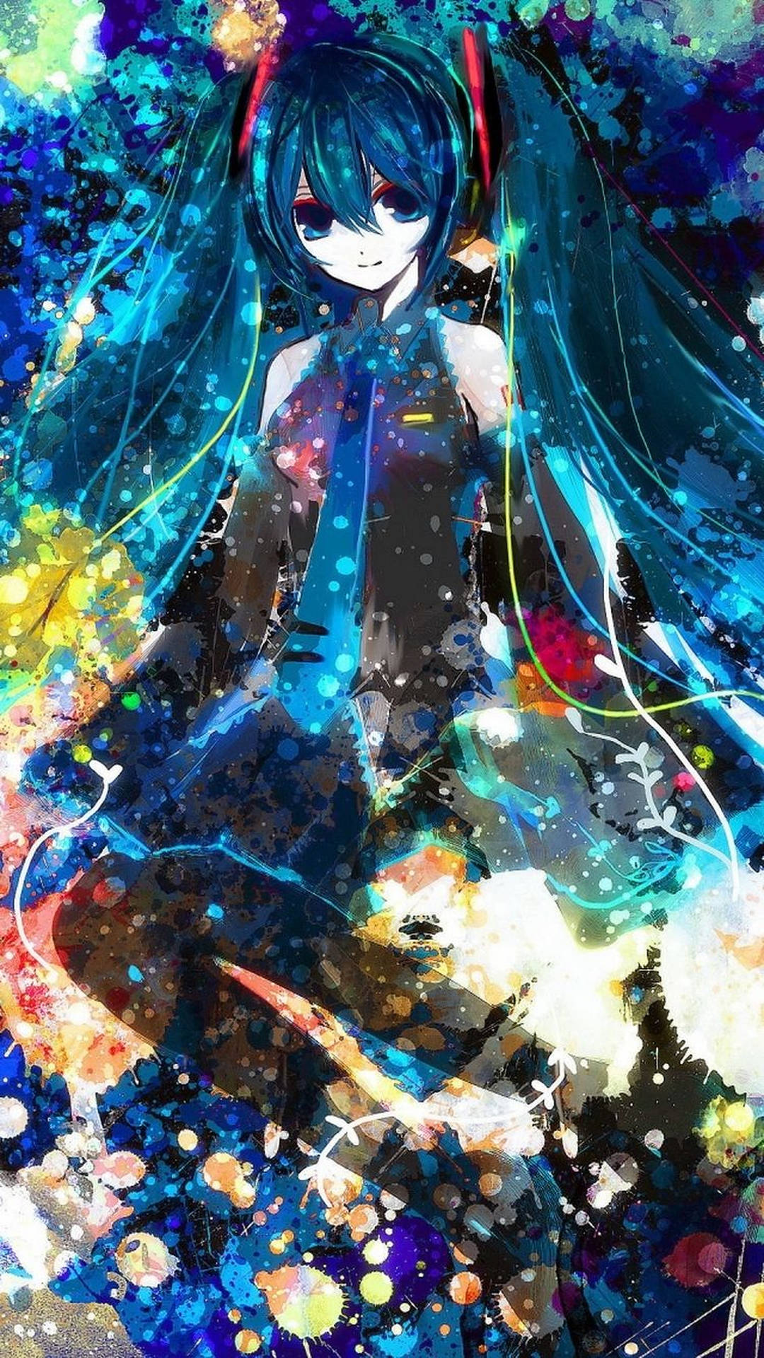 Download Hatsune Miku Painting Anime IPhone Wallpaper