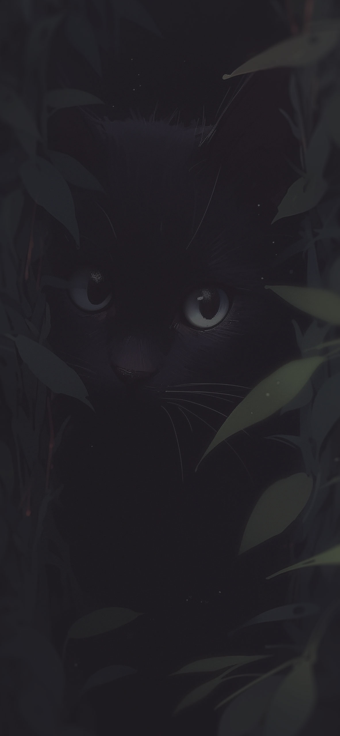 Cute Black Cat in the Grass Aesthetic Wallpaper
