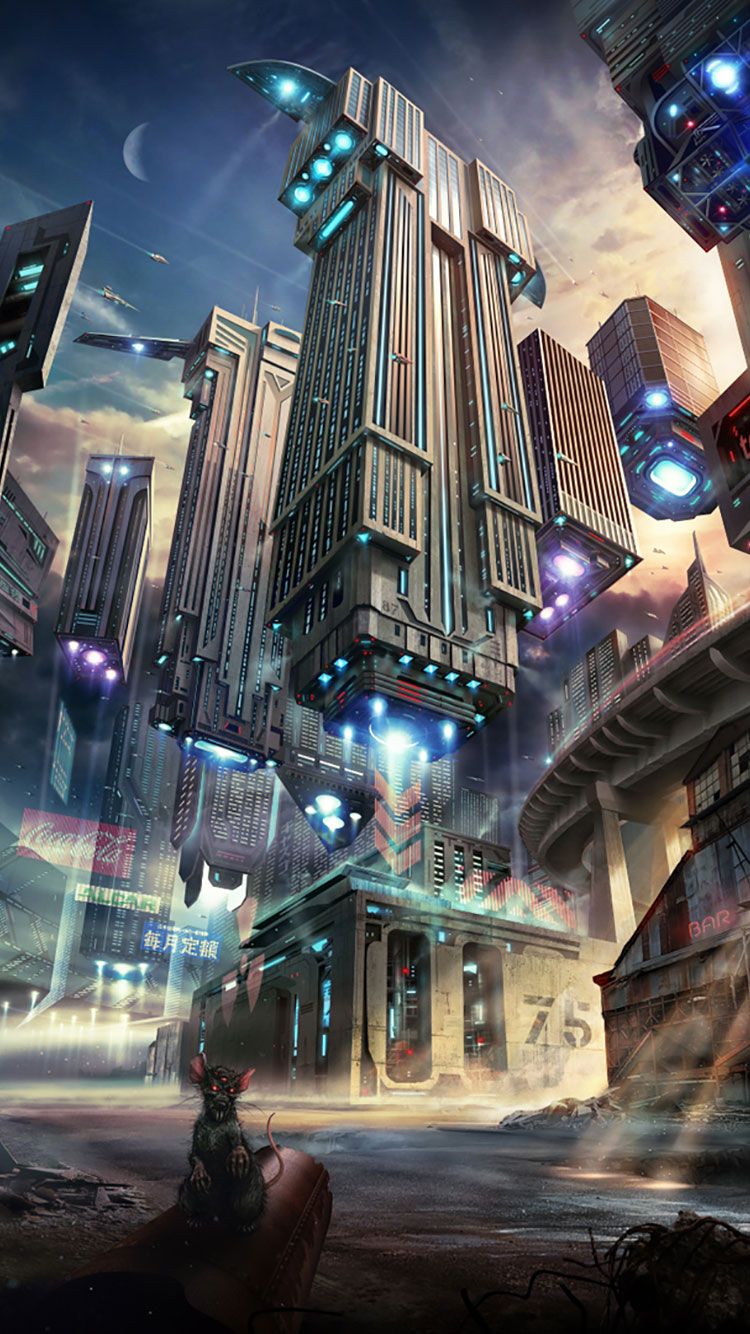 Futuristic City iPhone Wallpaper 38. Futuristic city, City iphone wallpaper, City artwork
