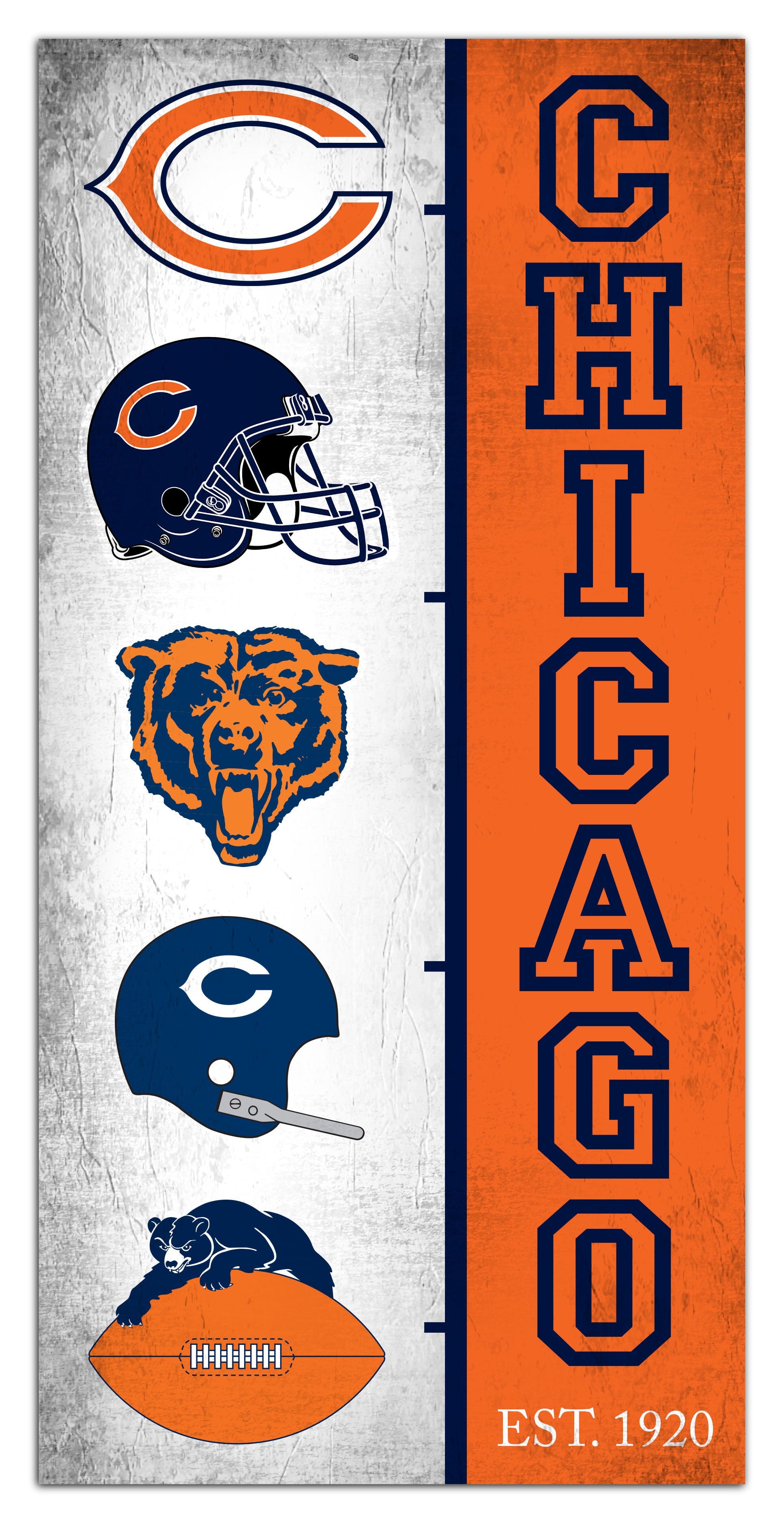 Chicago Bears Team Logo Progression 6x12