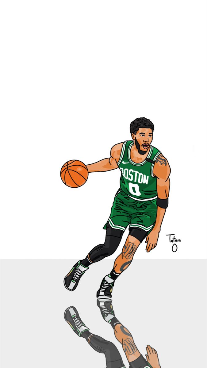 Jayson Tatum 0️⃣. Basketball art, Basketball drawings, Basketball wallpaper