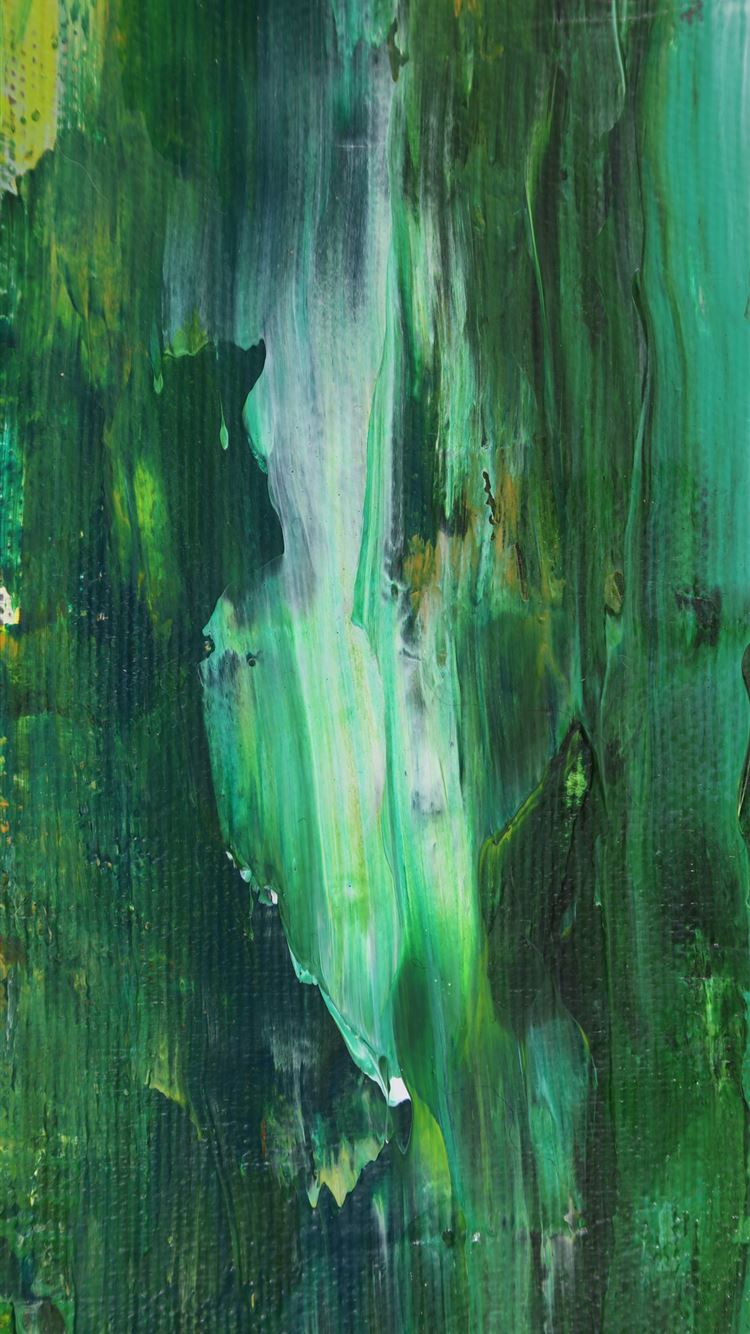 green and white abstract painting iPhone Wallpaper Free Download