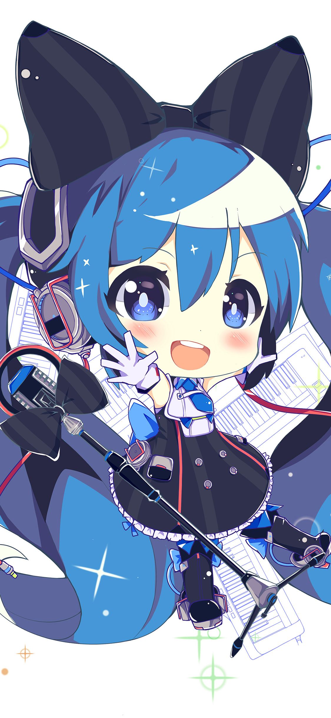 iPhone X wallpaper. hatsune miku anime girl blue illustration art cute