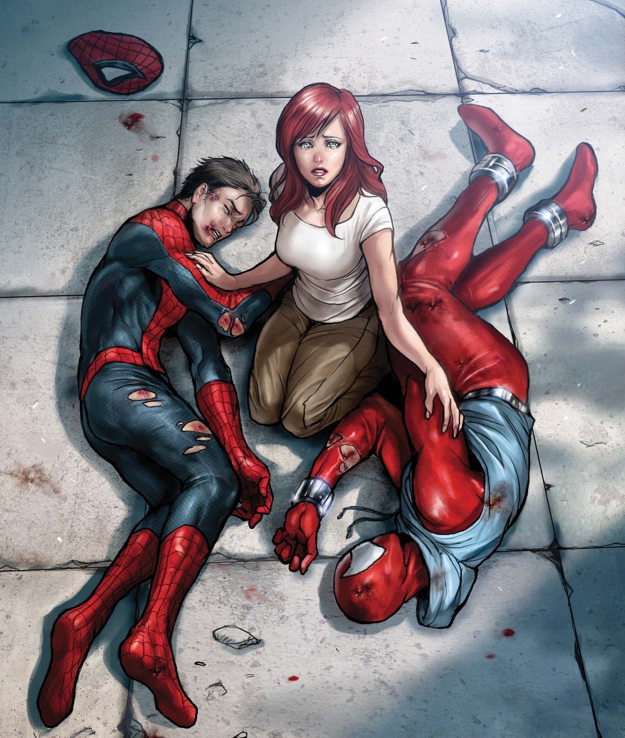 Ben Reilly, spider man, Mary Jane Watson, Peter Parker, 720P Phone HD Wallpaper