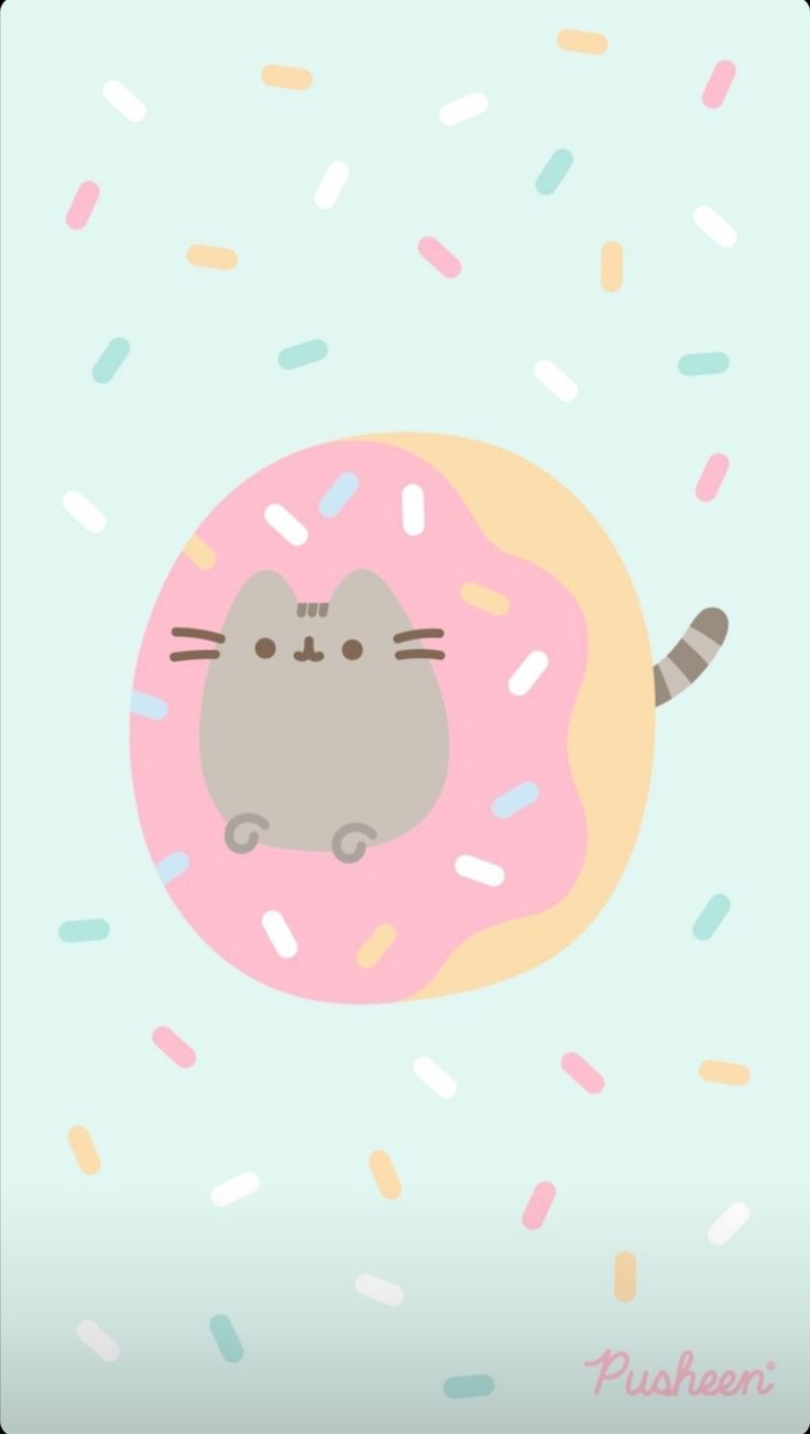 Donut eat me. Pusheen cat, Pusheen, Pusheen cute