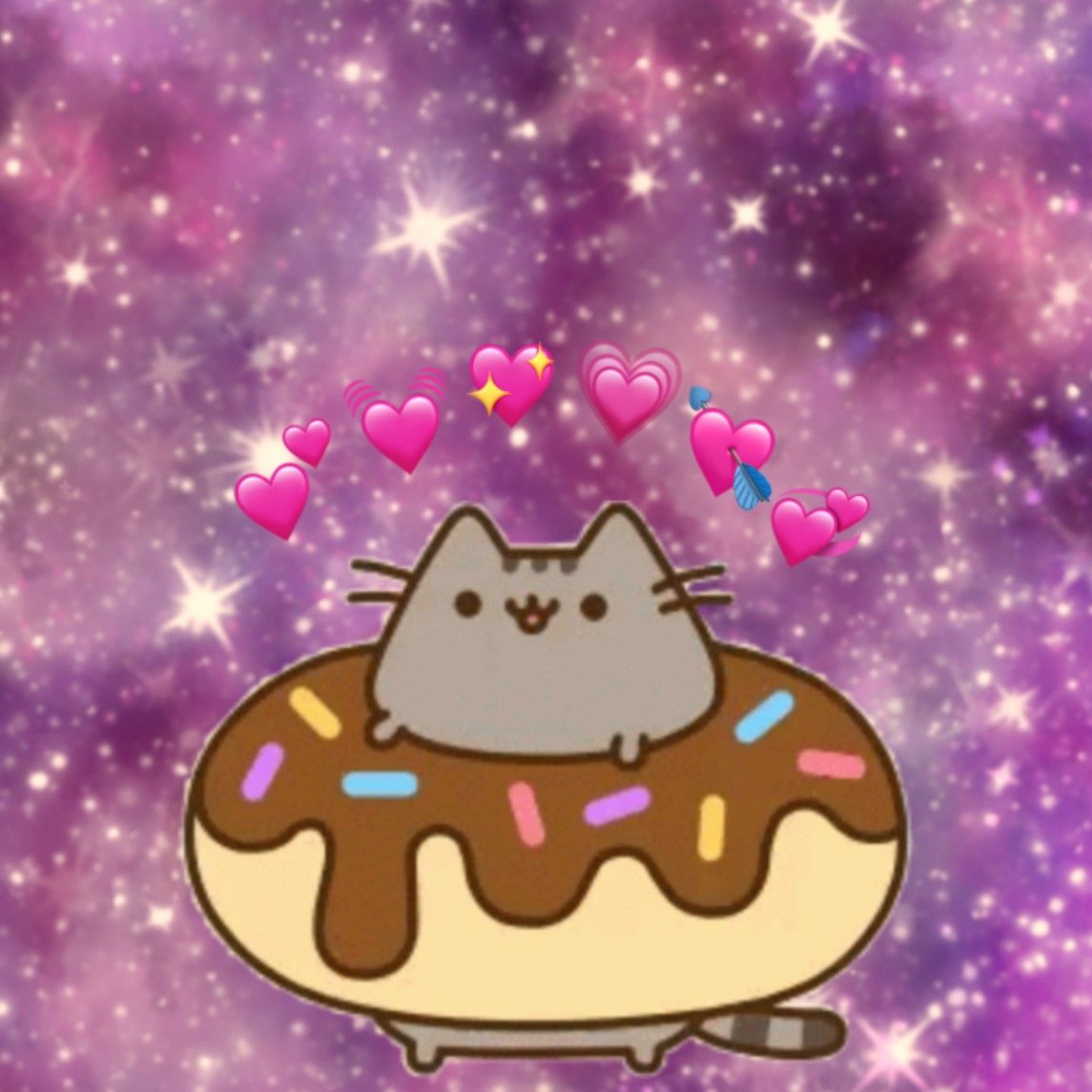 Pusheen in a donut. Pusheen cat, Pusheen, Funny doodles