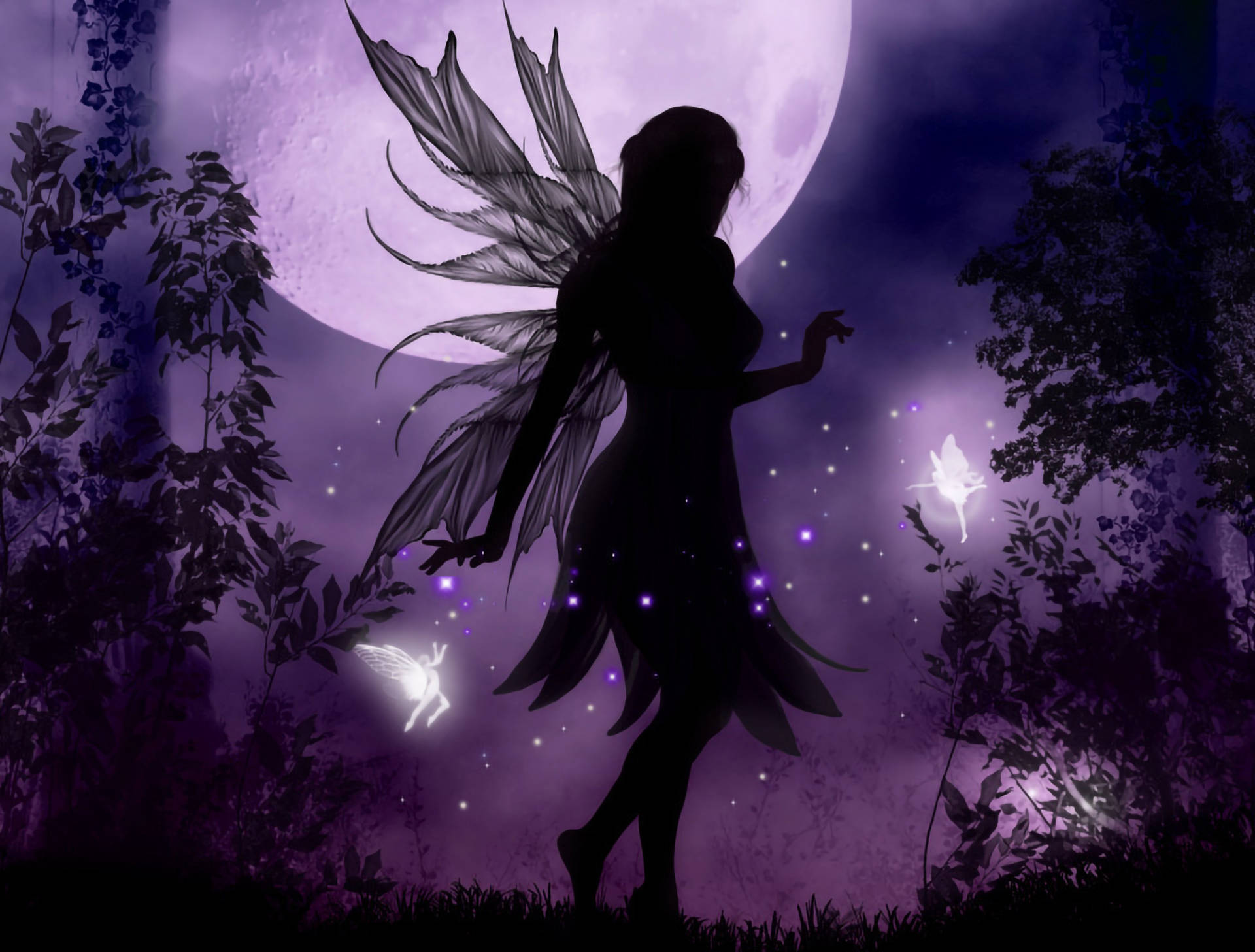 Download Fairy Grunge Purple Night Wallpaper