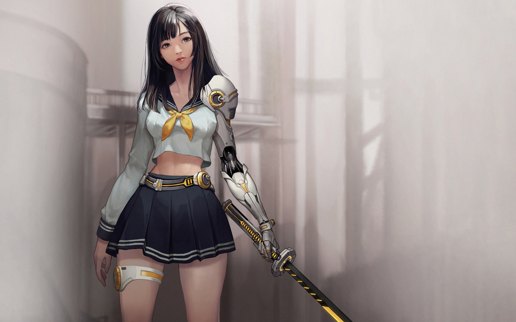 Warrior Anime Girl With Sword 1680x1050 Resolution HD 4k Wallpaper, Image, Background, Photo and Picture