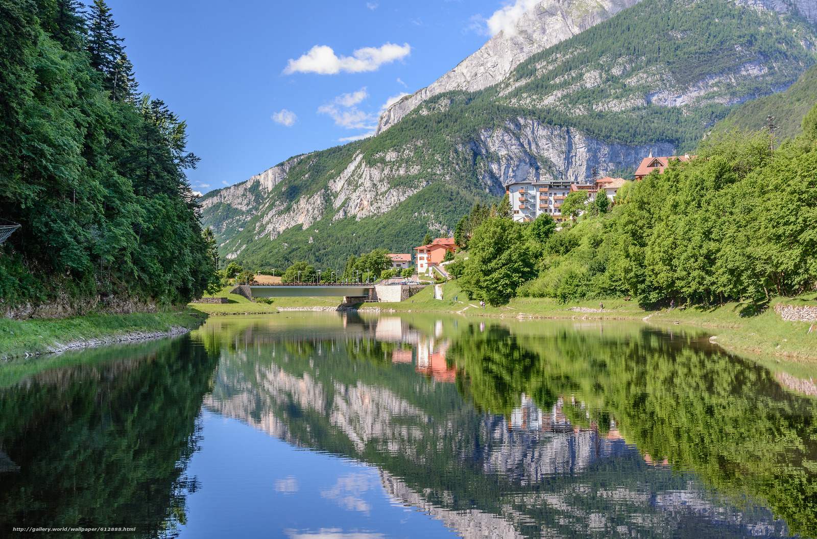 Download wallpaper Lake Molveno, Trentino, Italy, Dolomites free desktop wallpaper in the resolution 2048x1350
