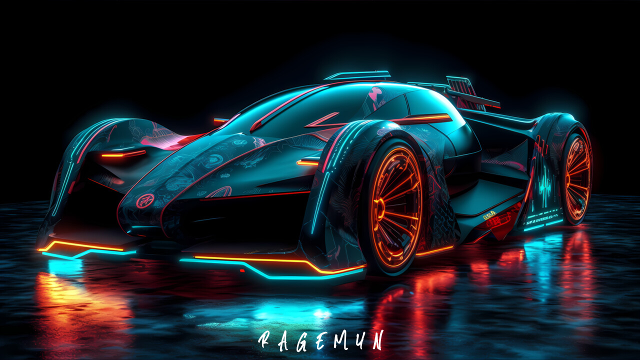 Neon Futuristic Car 11