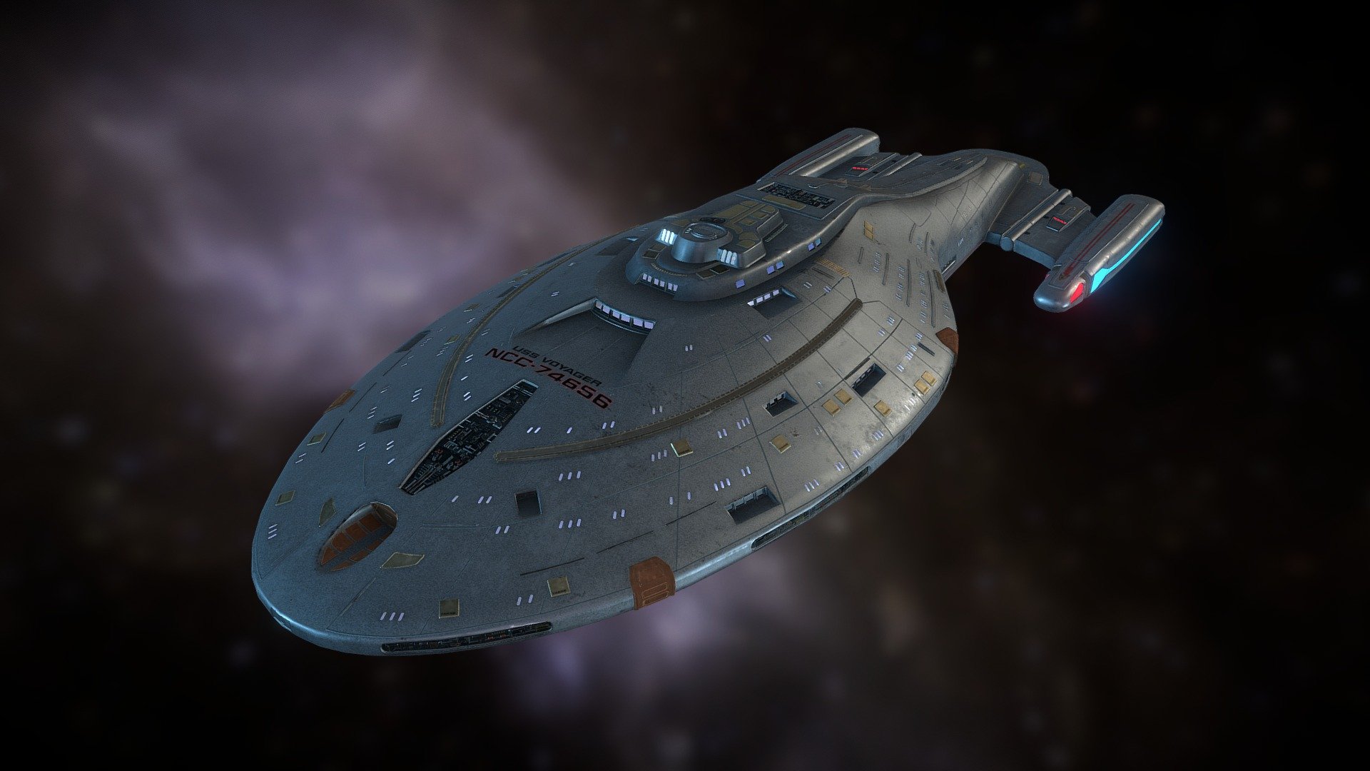 USS Voyager 4K Textures Star Trek Intrepid Free 3D model by CGI Tutorials [3a8cb1e]