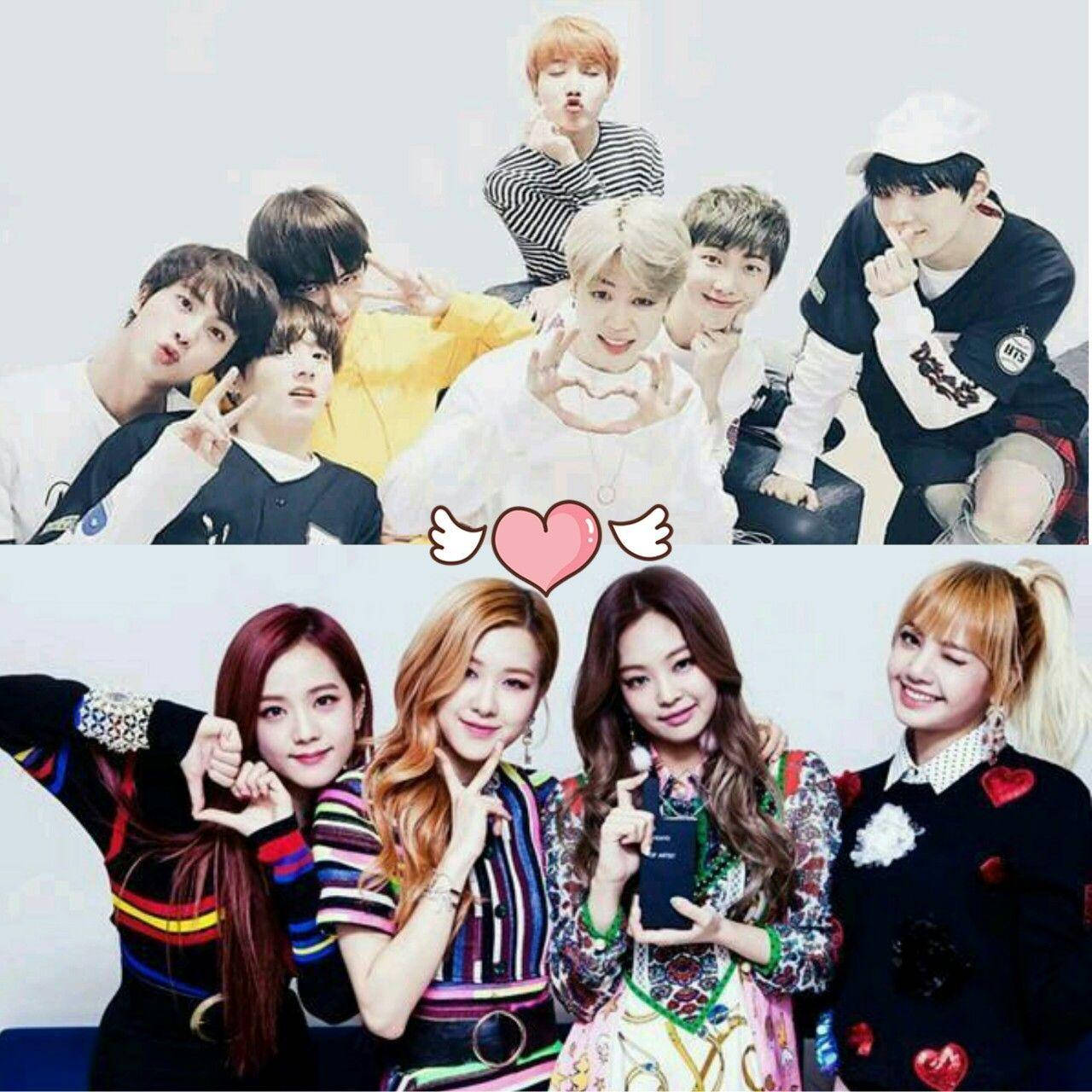 Download Bts And Blackpink Funny Poses Wallpaper