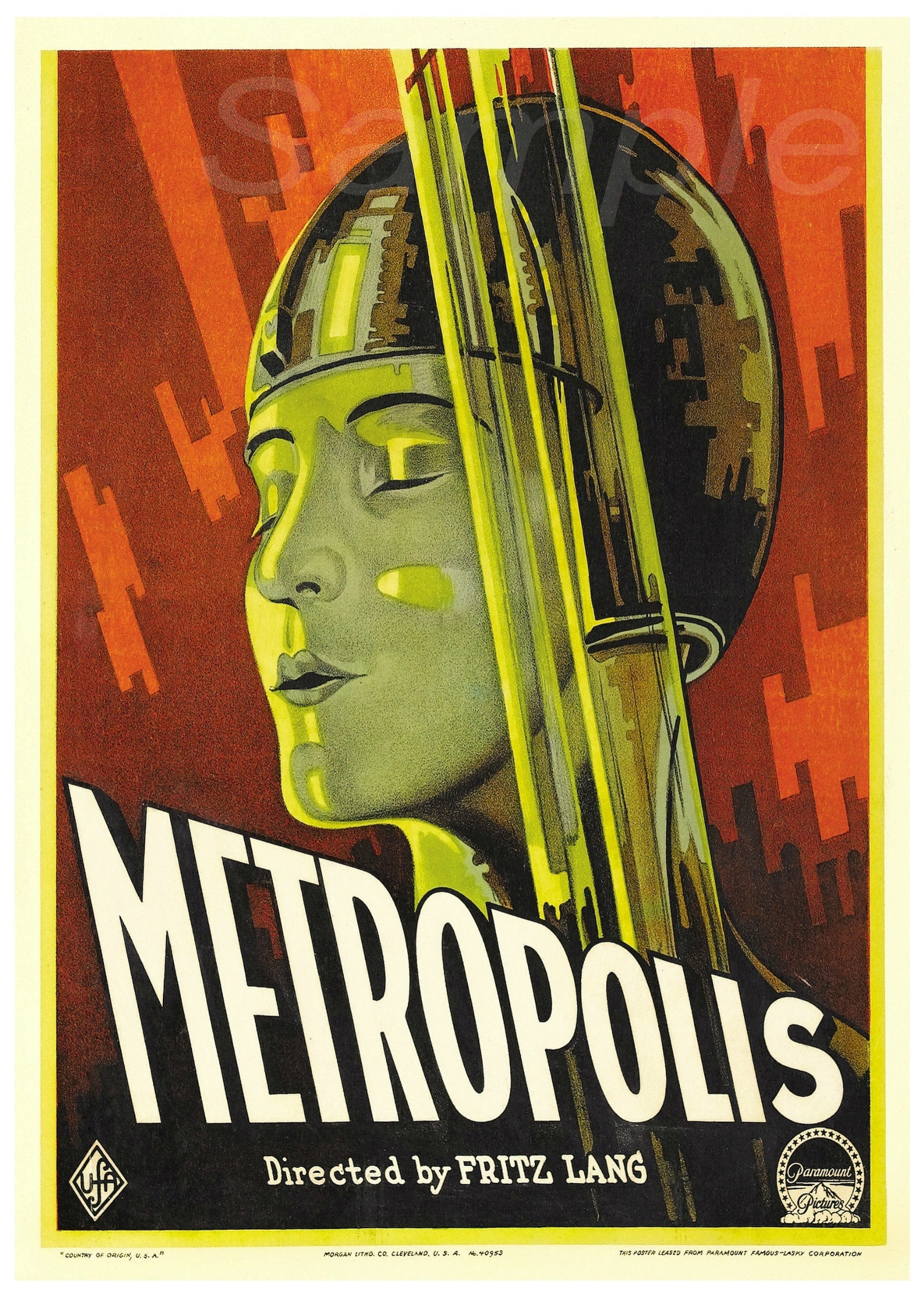 Vintage 1927 Metropolis Movie Poster Print