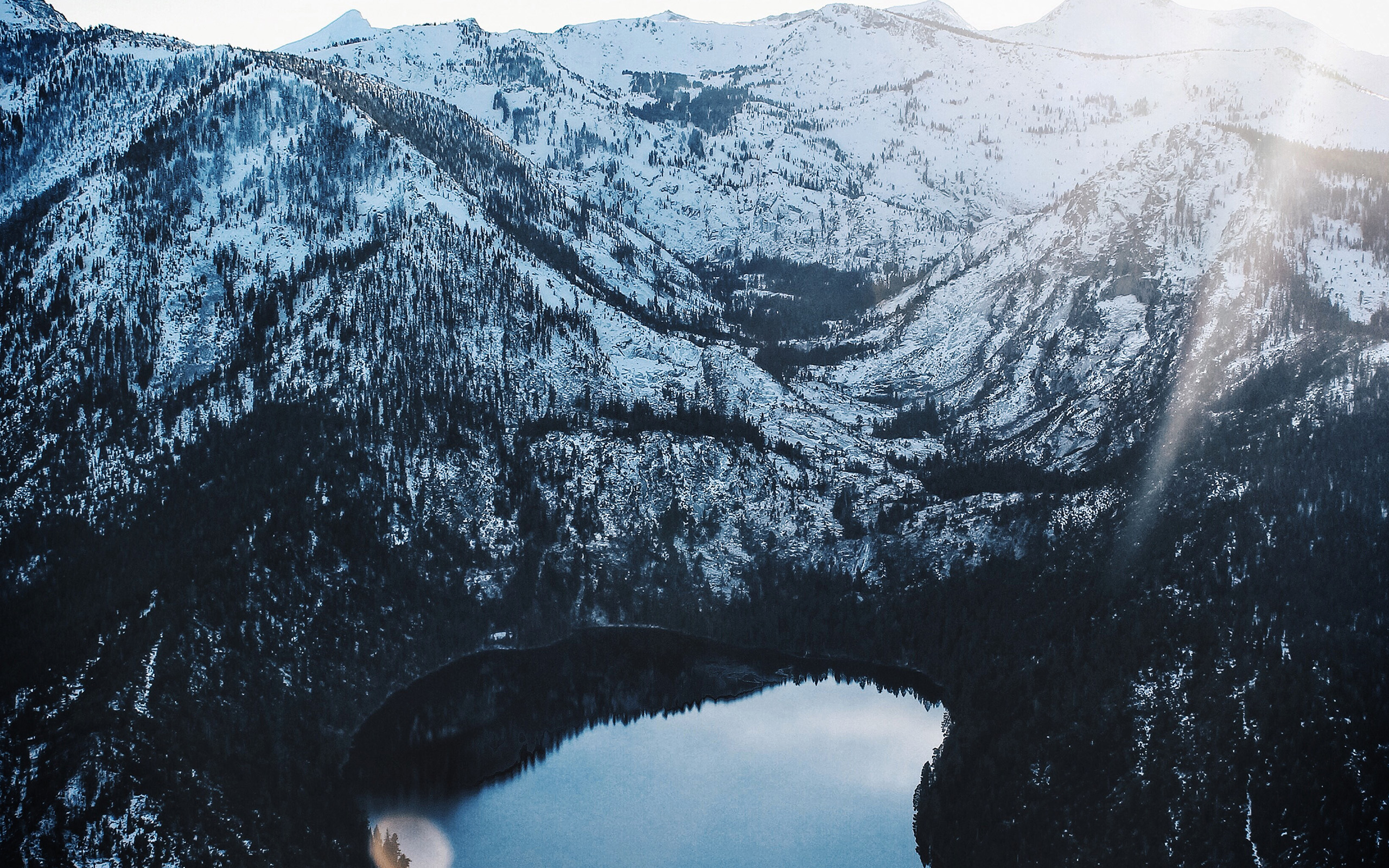 wallpaper for desktop, laptop. nature cold winter lake mountain