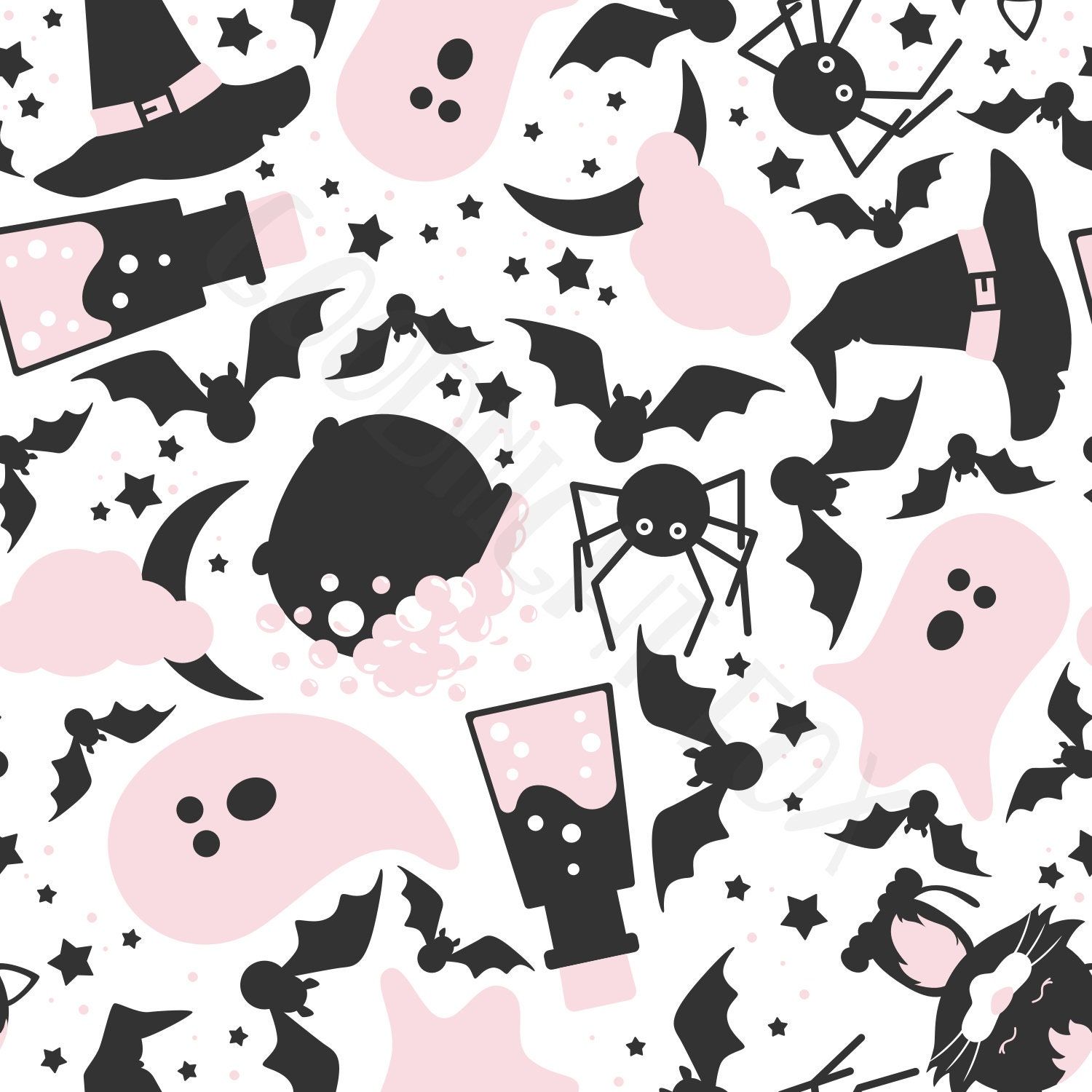 Pink Ghosts Seamless Fabric Designs Halloween Donuts Canada. Halloween design, Halloween fabric, Printing on fabric