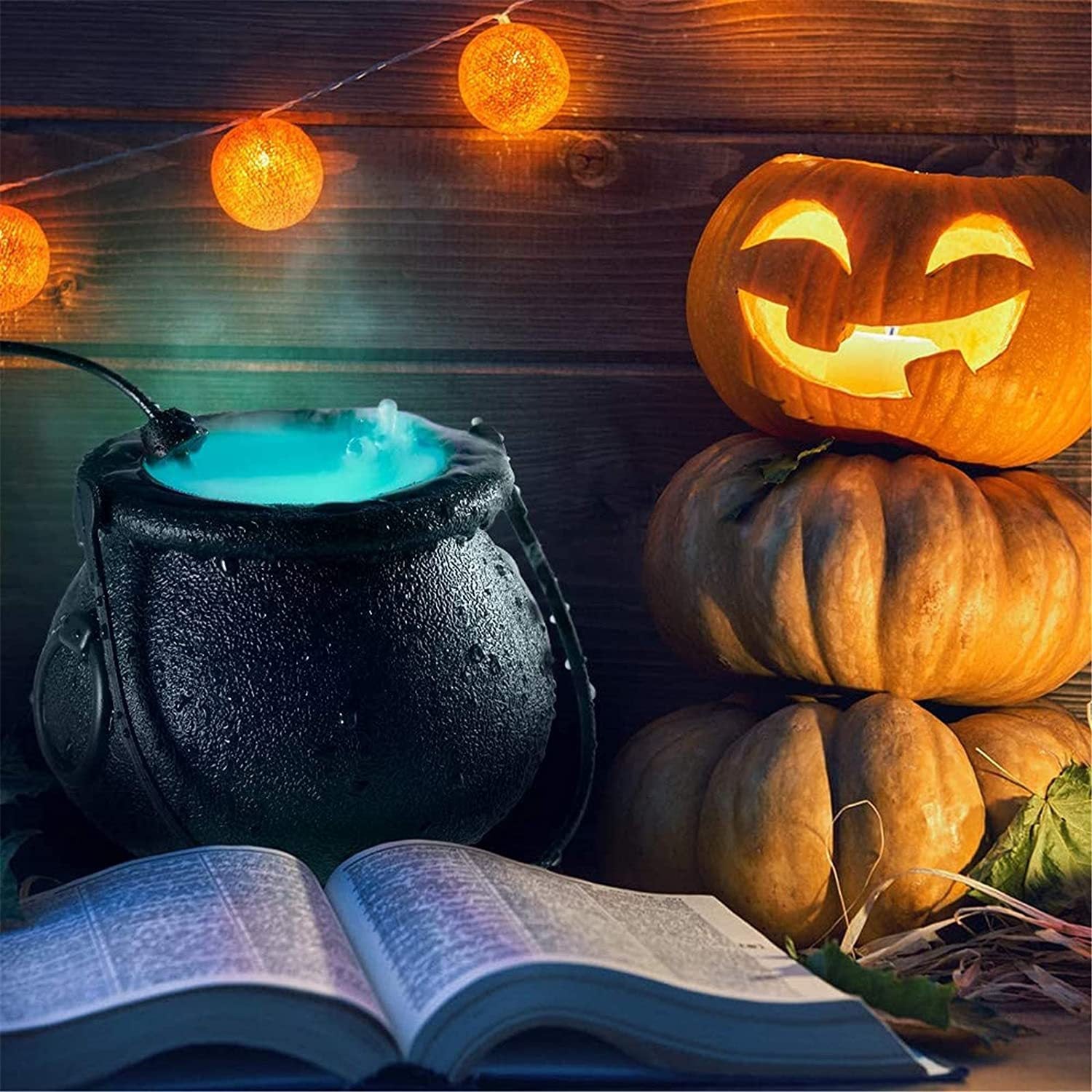 Halloween Cauldron with Color Changing Lights & Smoke
