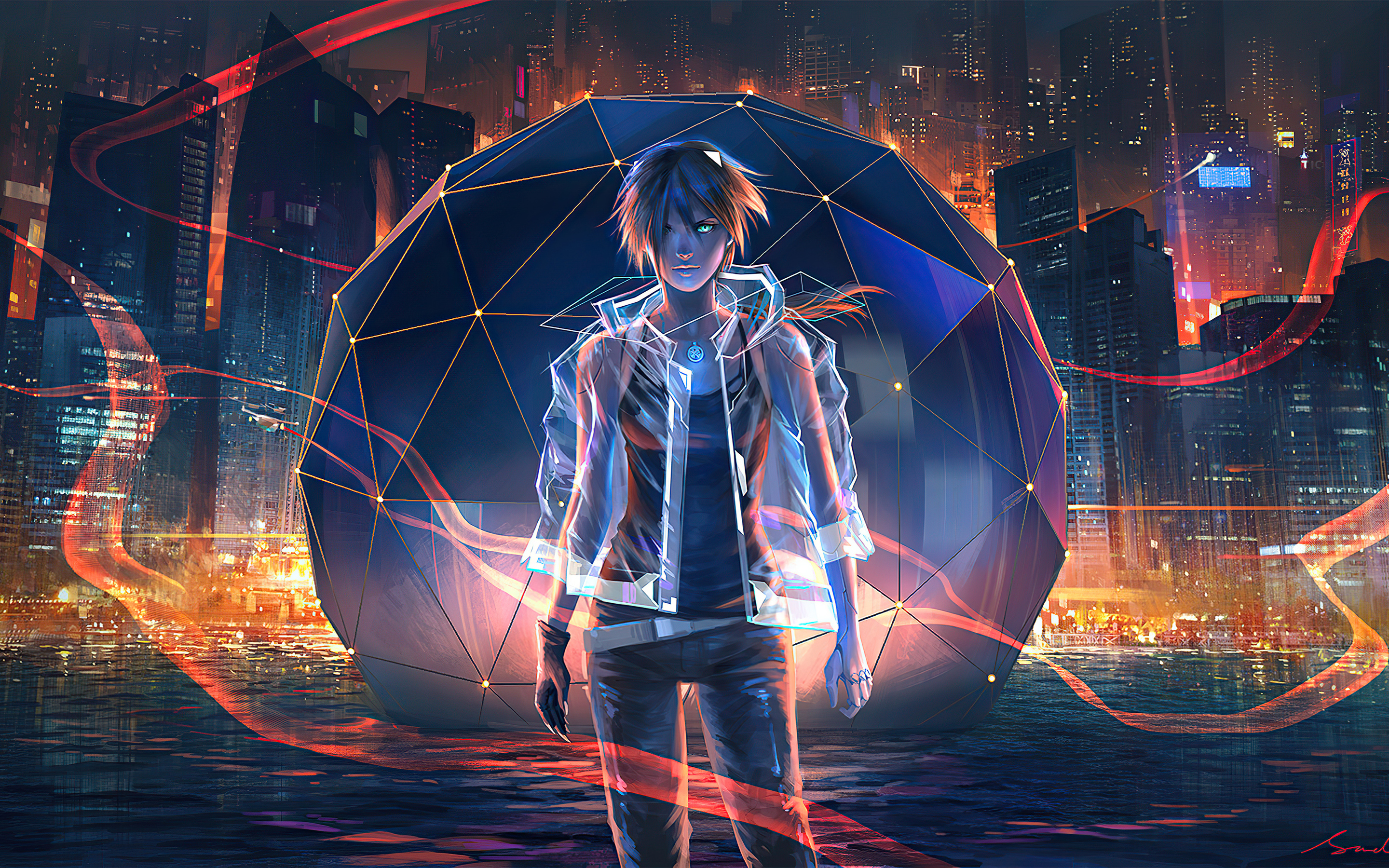 City Anime Boy 4k Macbook Pro