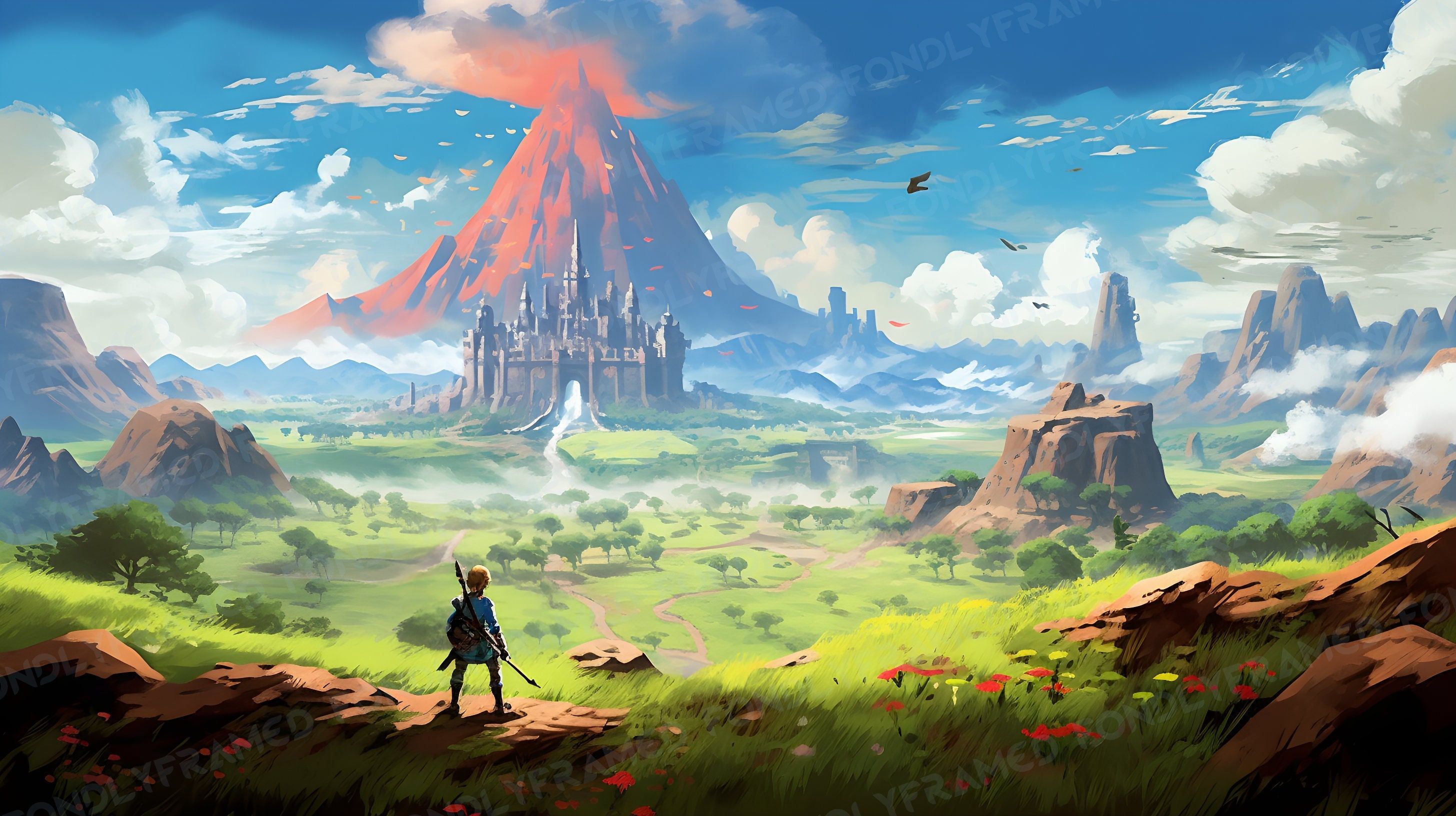 Scenic Hyrule Landscape Legend of Zelda: Tears of the Kingdom Wallpaper TOTK Wall Art Digital Image .PNG File. Legend of zelda, Digital image, Epic background