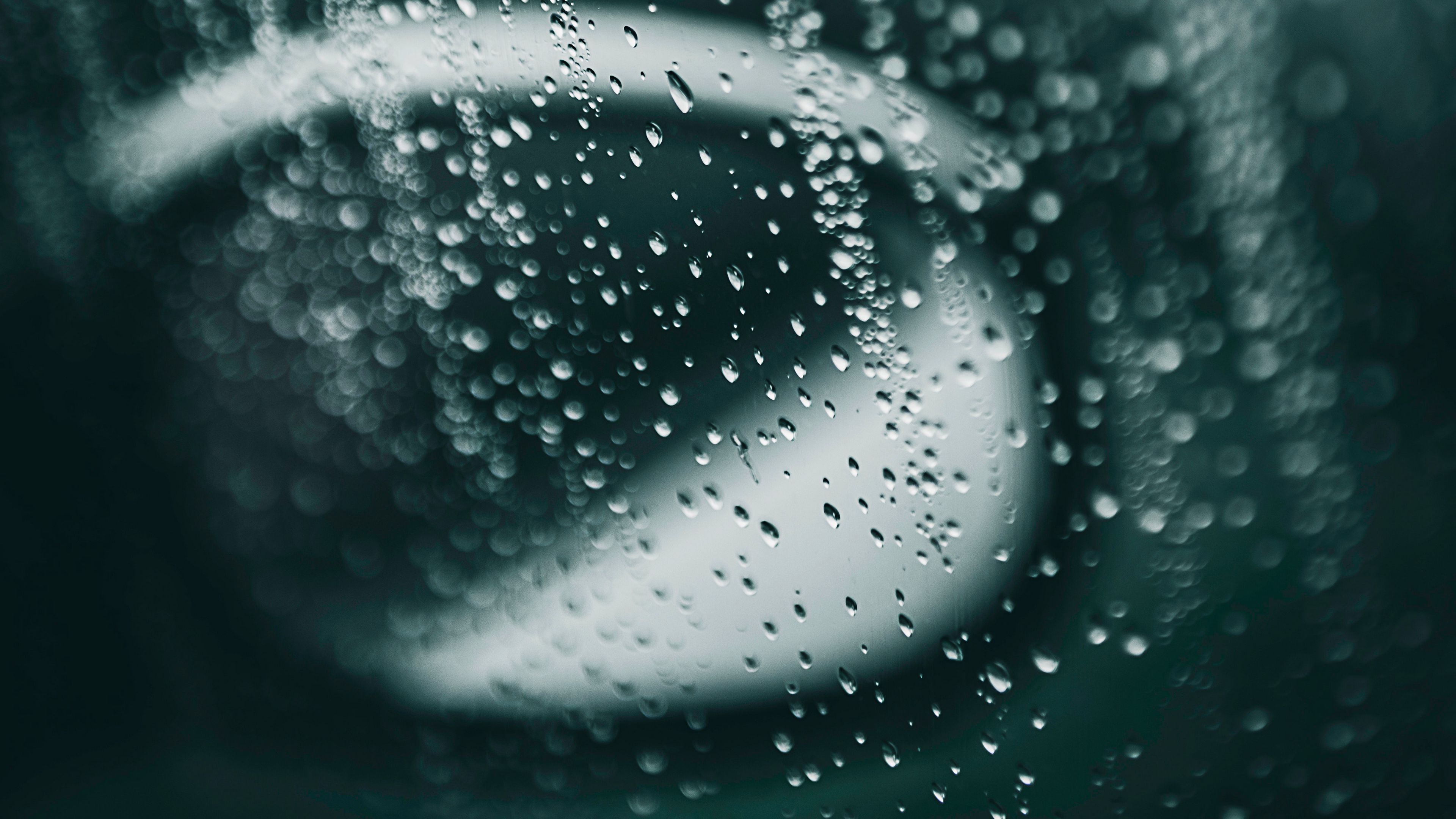 Download wallpaper 3840x2160 glass, drops, rain, blur, macro, mirror 4k uhd 16:9 HD background