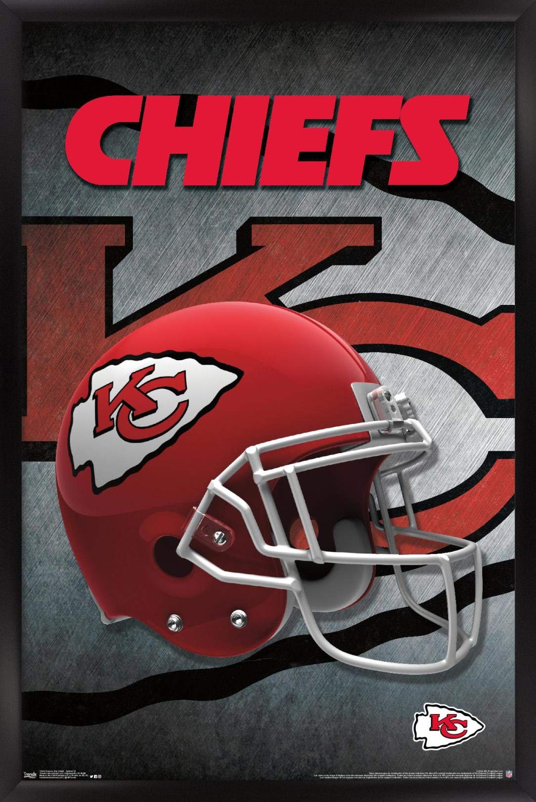 Trends International NFL Kansas City Chiefs 16 Wall Poster, 22.375 x 34, Black Framed Version, Sports & Outdoors