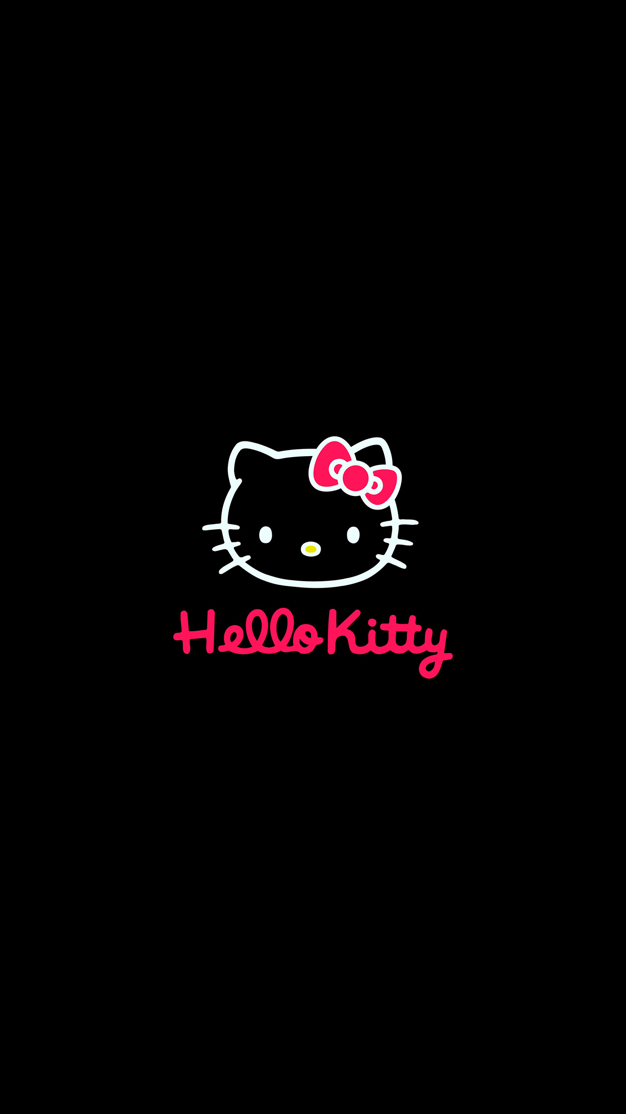 Hello Kitty Logo Art Cute Dark Wallpaper