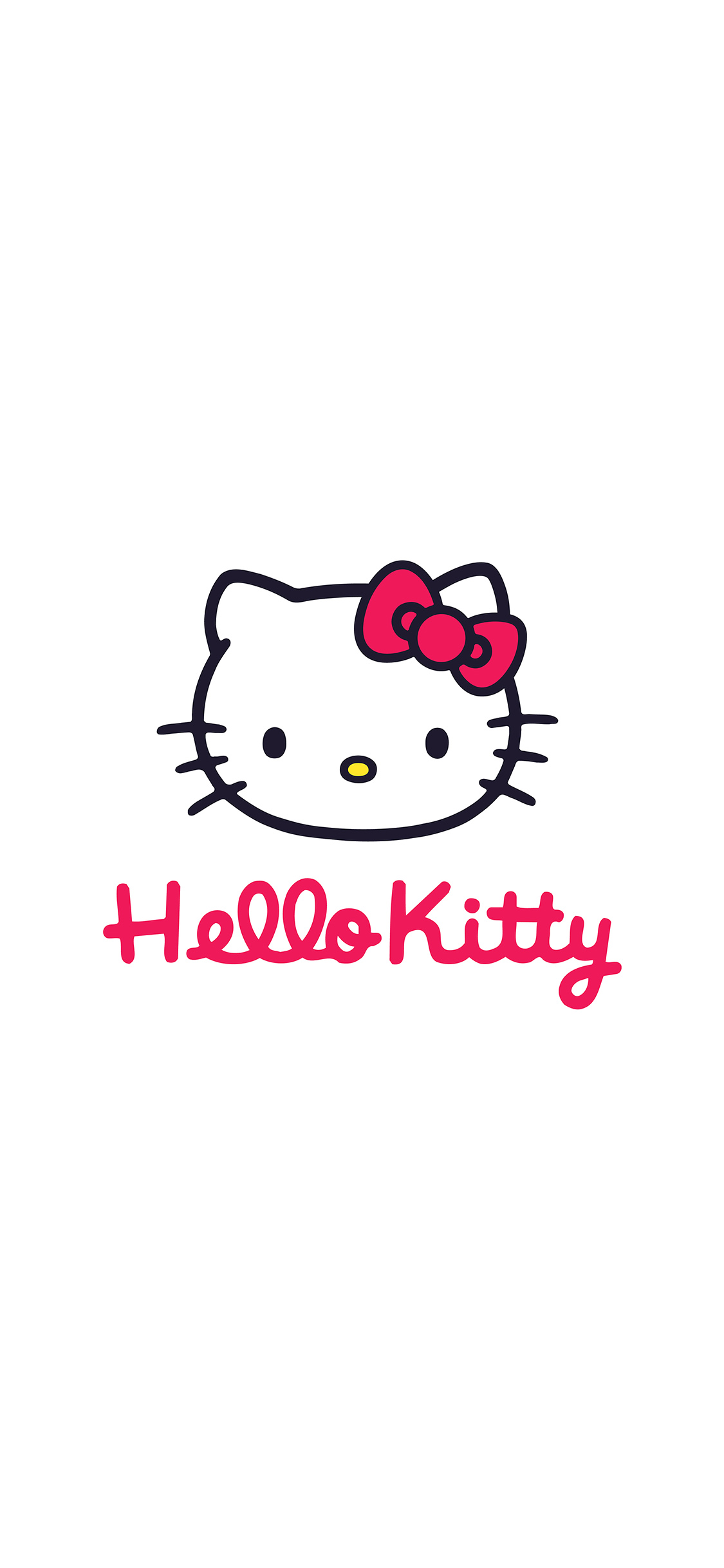 Hello Kitty Logo Art Cute White Wallpaper