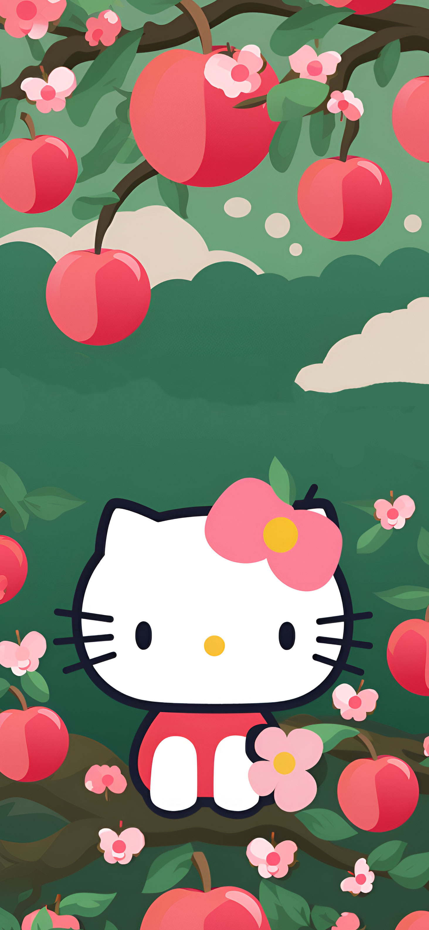 Sanrio Hello Kitty on Apple Tree Wallpaper Kitty Wallpaper