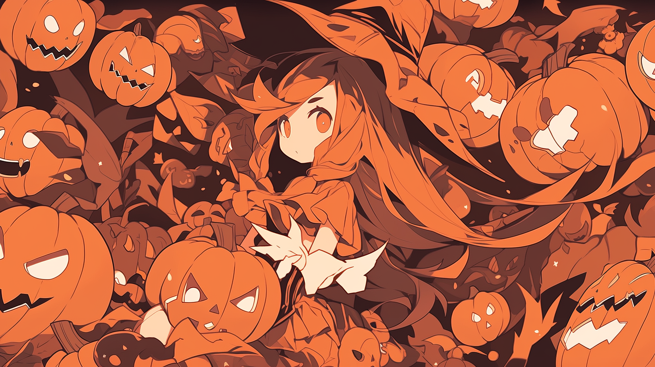 Halloween Anime Witches Desktop Wallpaper