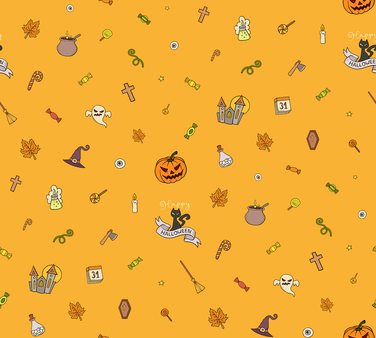 Download Halloween Seamless Pattern. Royalty Free Vector Graphic