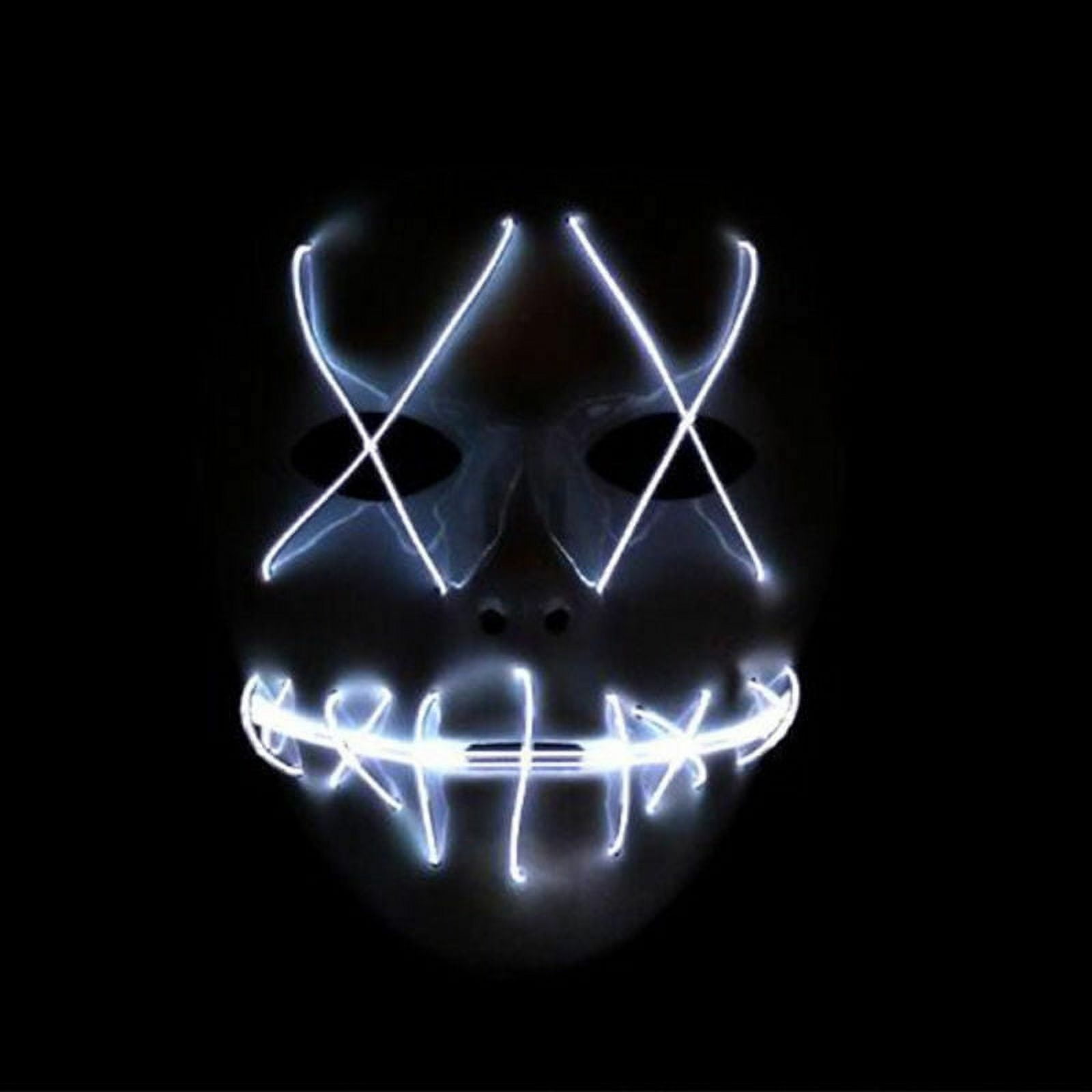 Spencer The Purge Movie Scary LED Multi Color Plastic Halloween Costume Mask, With Wire Including AA Batteries For Adult