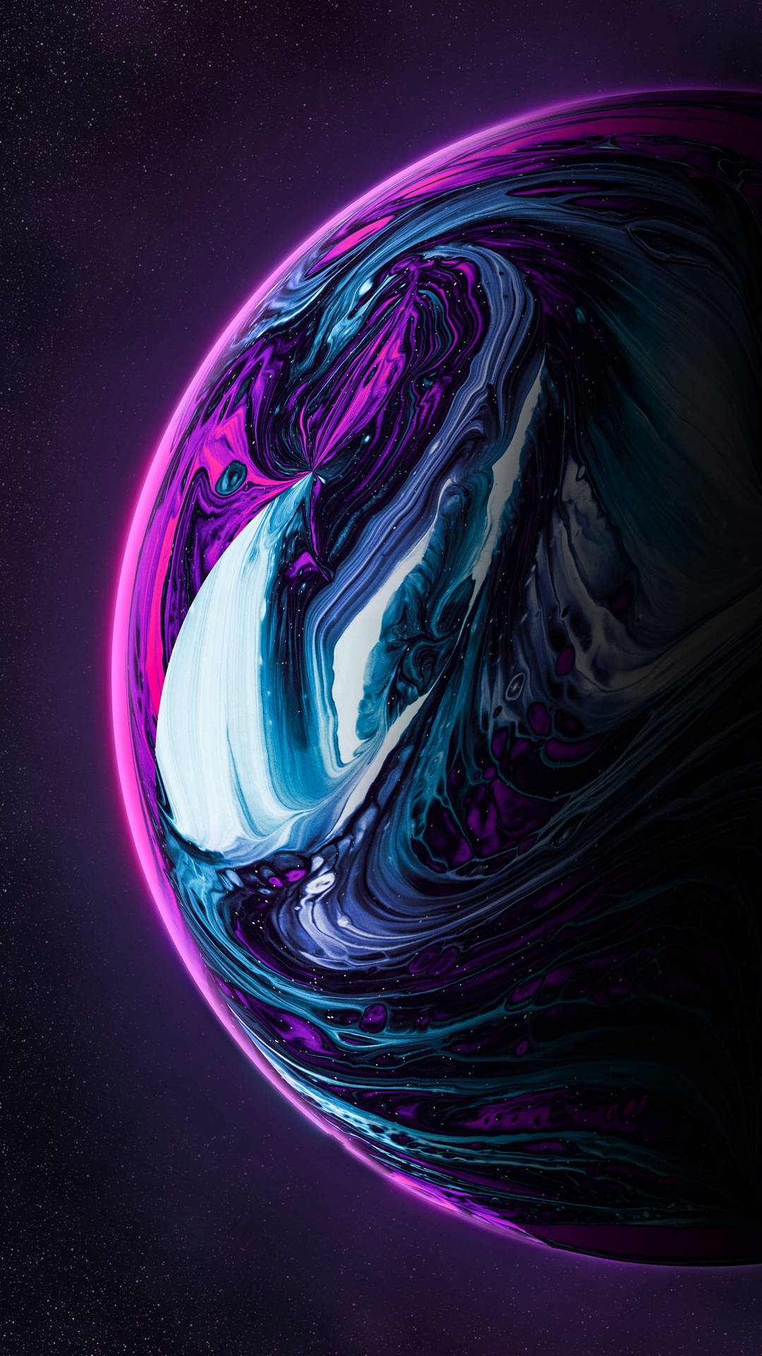 Download Colorful Fluid Planet Dark Purple iPhone Wallpaper
