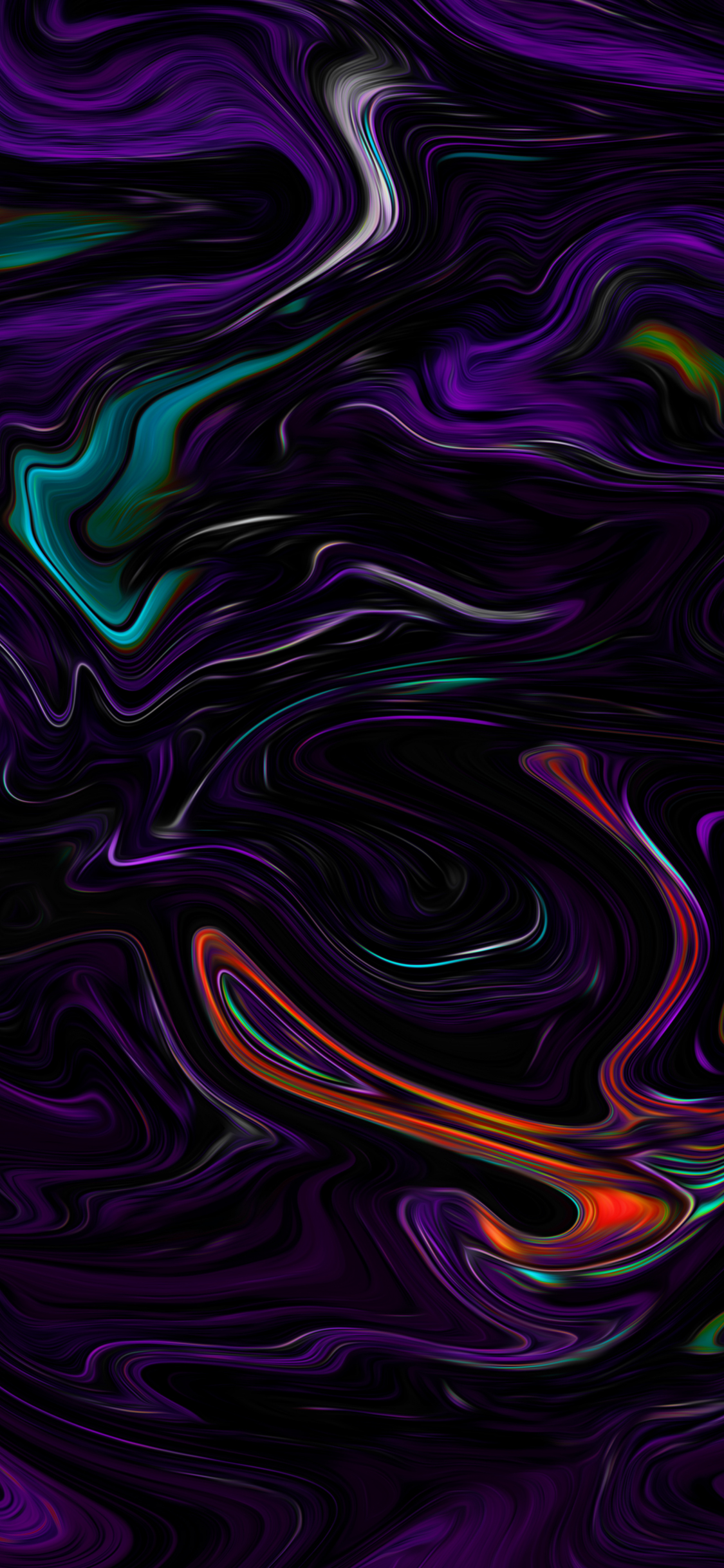 Download wallpaper 1125x2436 fluid art, dark, abstraction, iphone x, 1125x2436 HD background, 27026